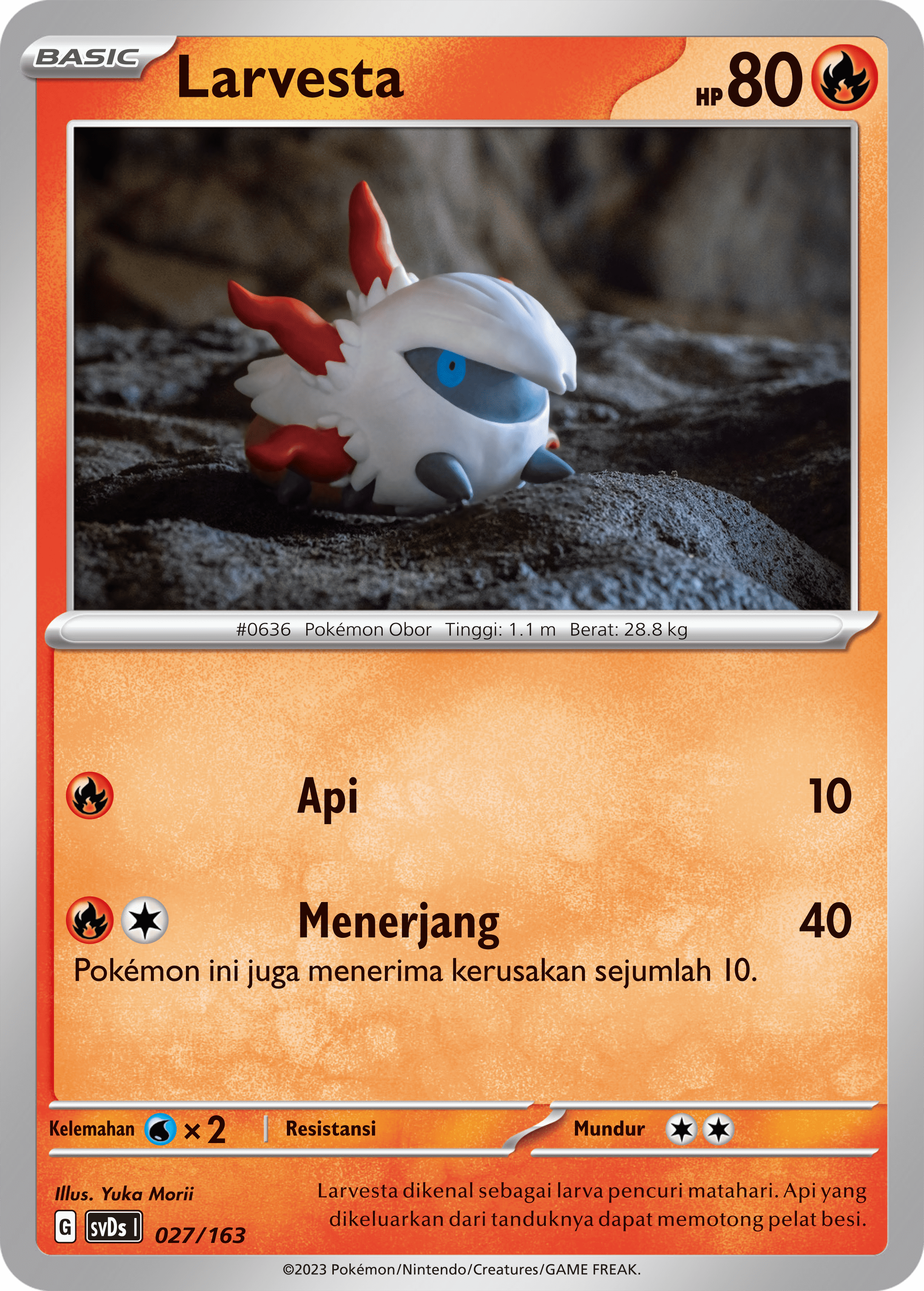 Larvesta 027 — Deck Ringkas ex (Indonesian Pokémon TCG card)