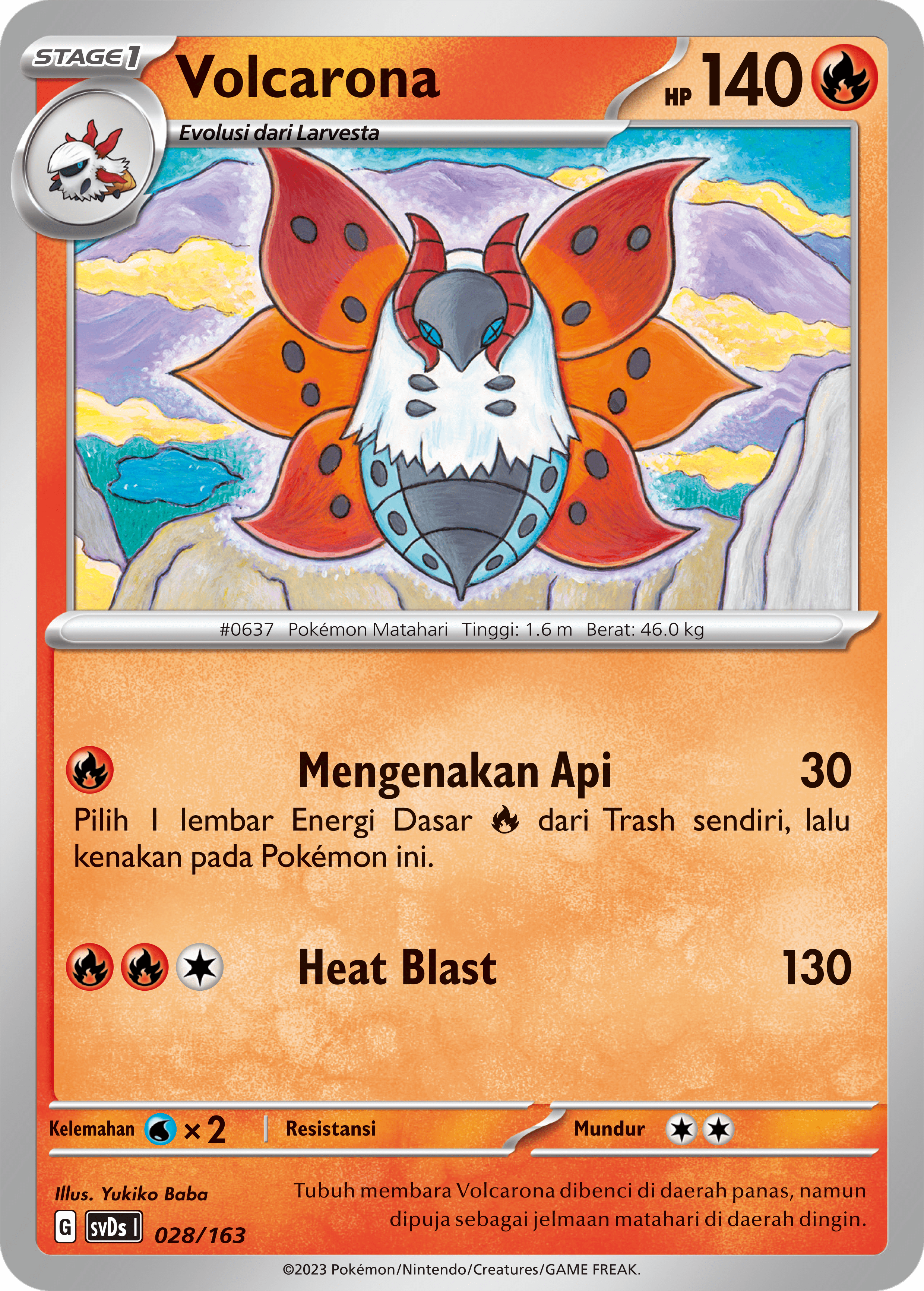 Volcarona 028 — Deck Ringkas ex (Indonesian Pokémon TCG card)