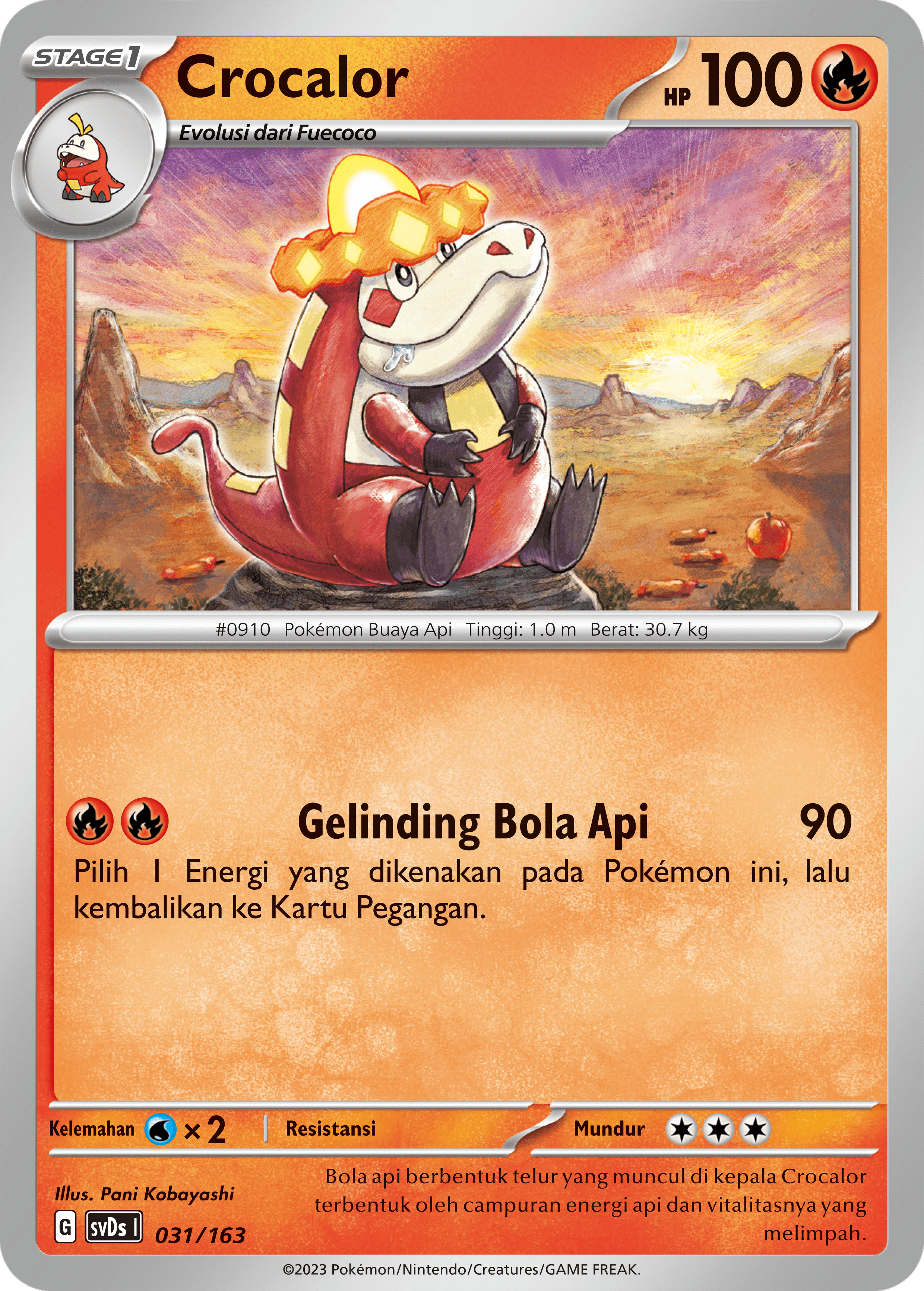 Crocalor 031 — Deck Ringkas ex (Indonesian Pokémon TCG card)