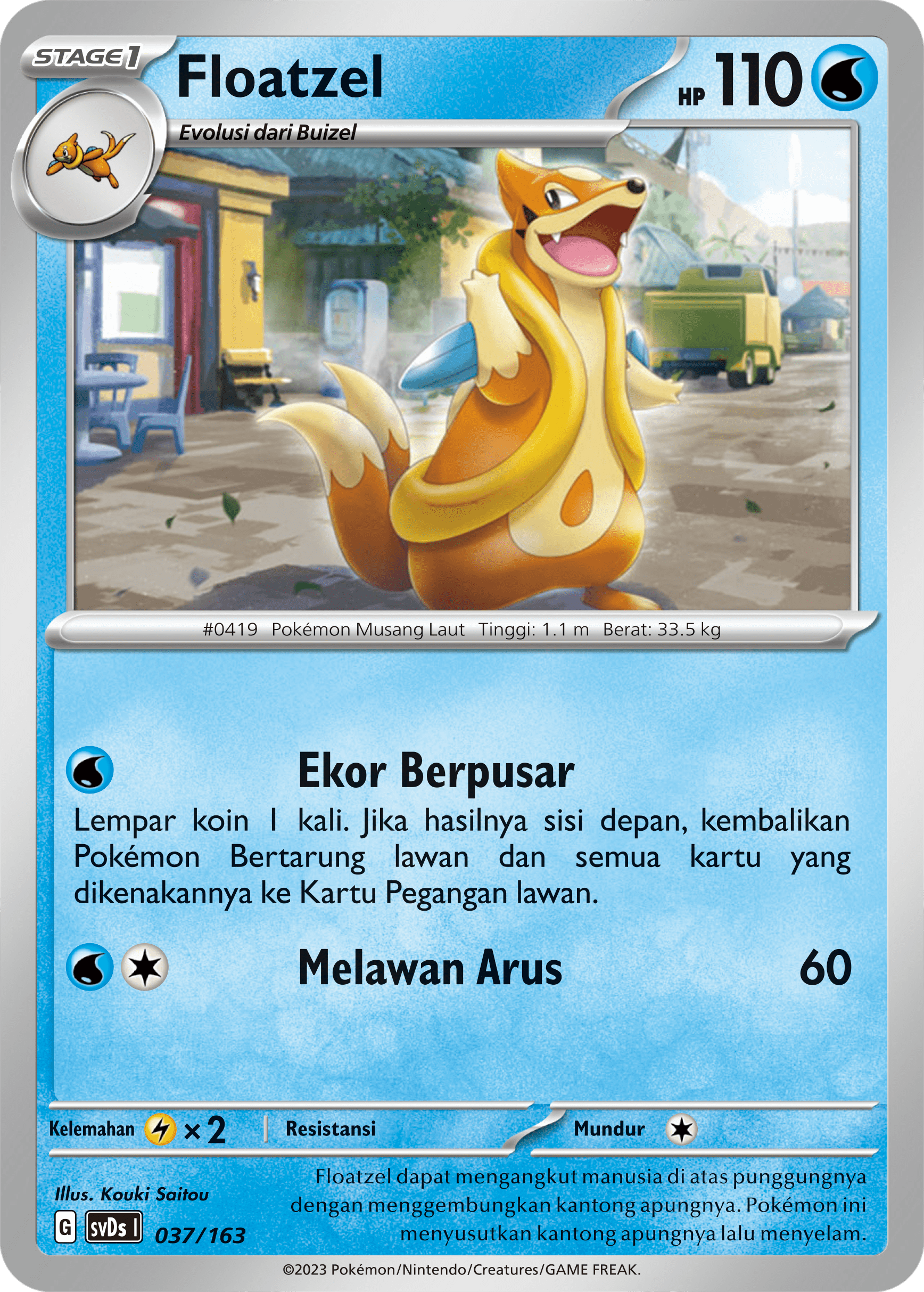 Floatzel 037 — Deck Ringkas ex (Indonesian Pokémon TCG card)
