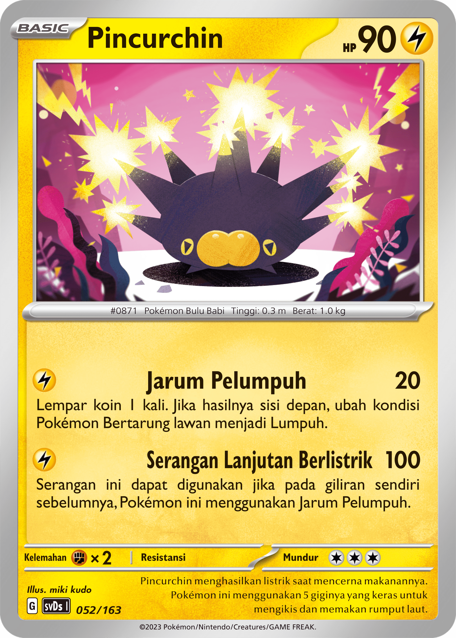 Pincurchin 052 — Deck Ringkas ex (Indonesian Pokémon TCG card)