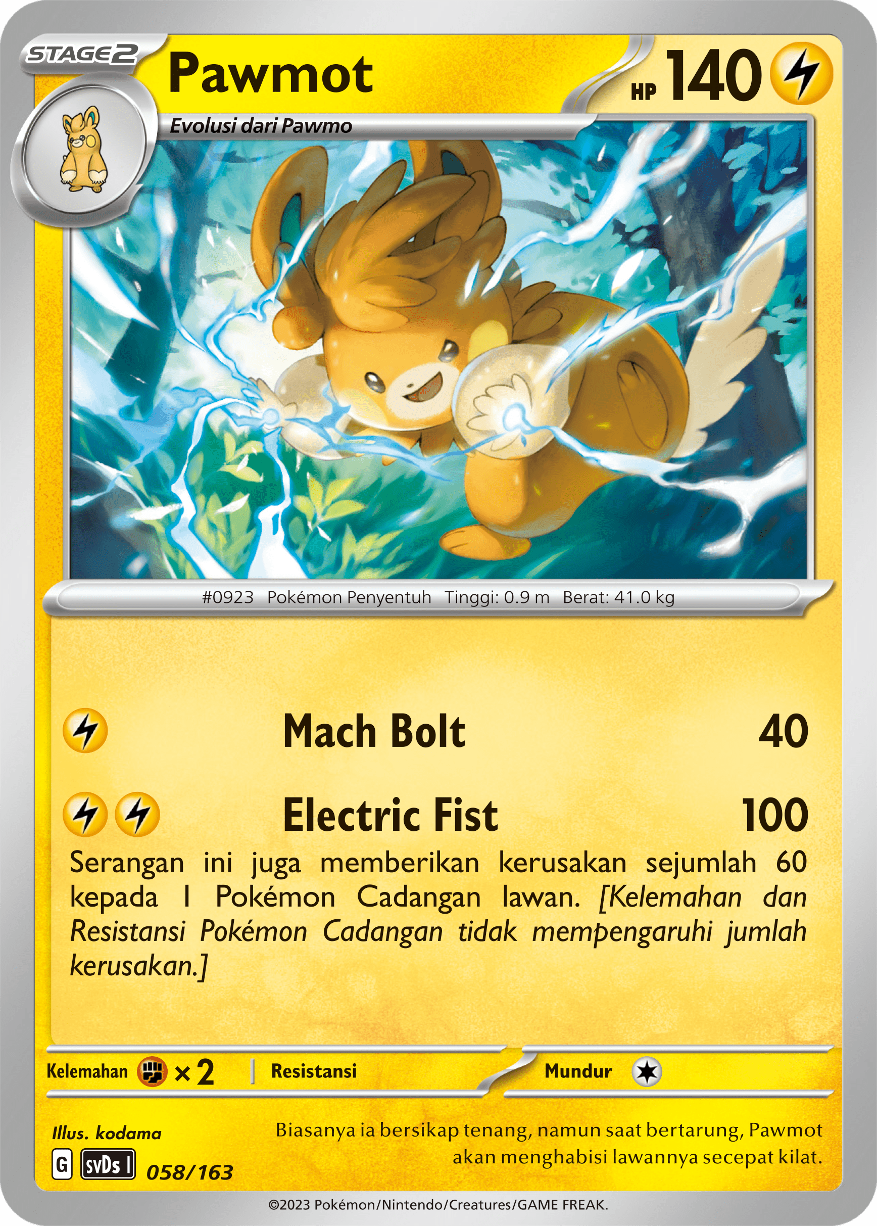 Pawmot 058 — Deck Ringkas ex (Indonesian Pokémon TCG card)