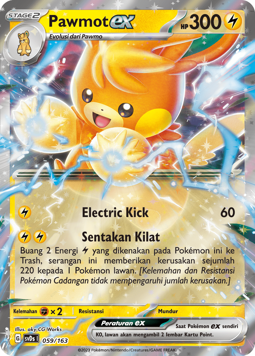 Pawmot ex 059 — Deck Ringkas ex (Indonesian Pokémon TCG card)