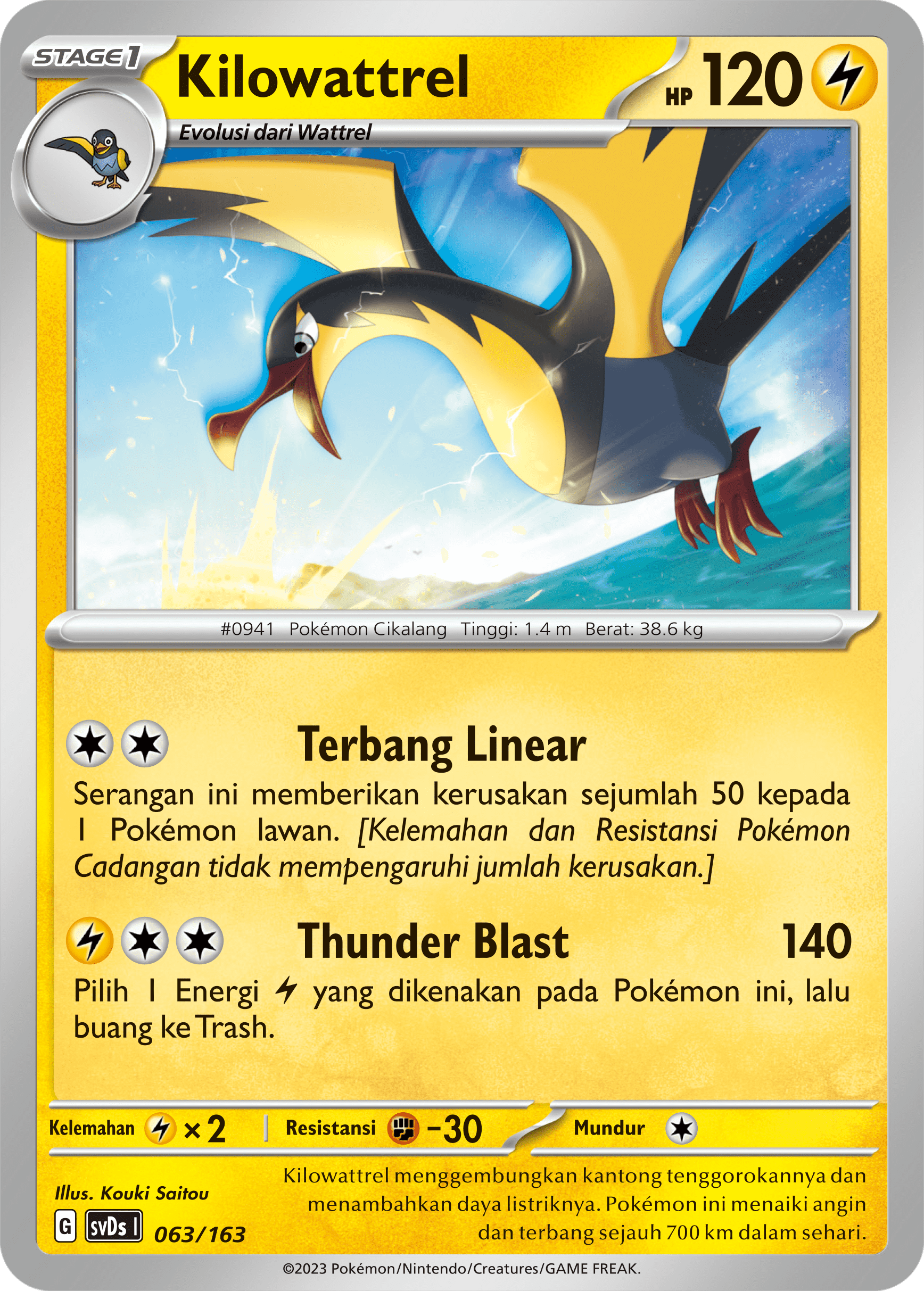 Kilowattrel 063 — Deck Ringkas ex (Indonesian Pokémon TCG card)