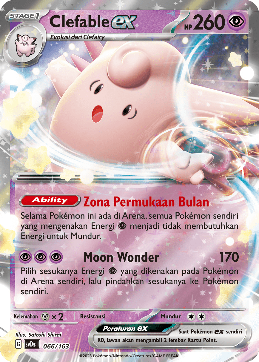 Clefable ex 066 — Deck Ringkas ex (Indonesian Pokémon TCG card)