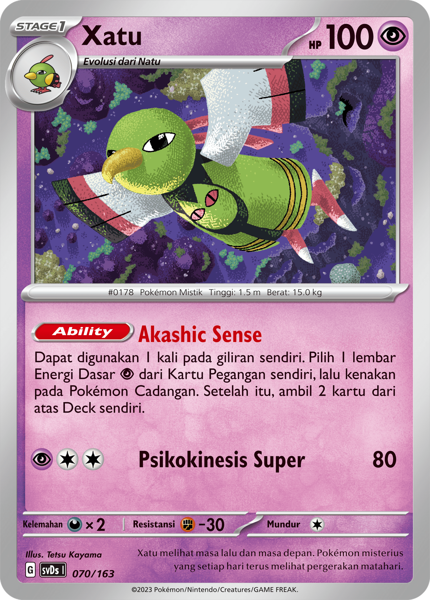 Xatu 070 — Deck Ringkas ex (Indonesian Pokémon TCG card)