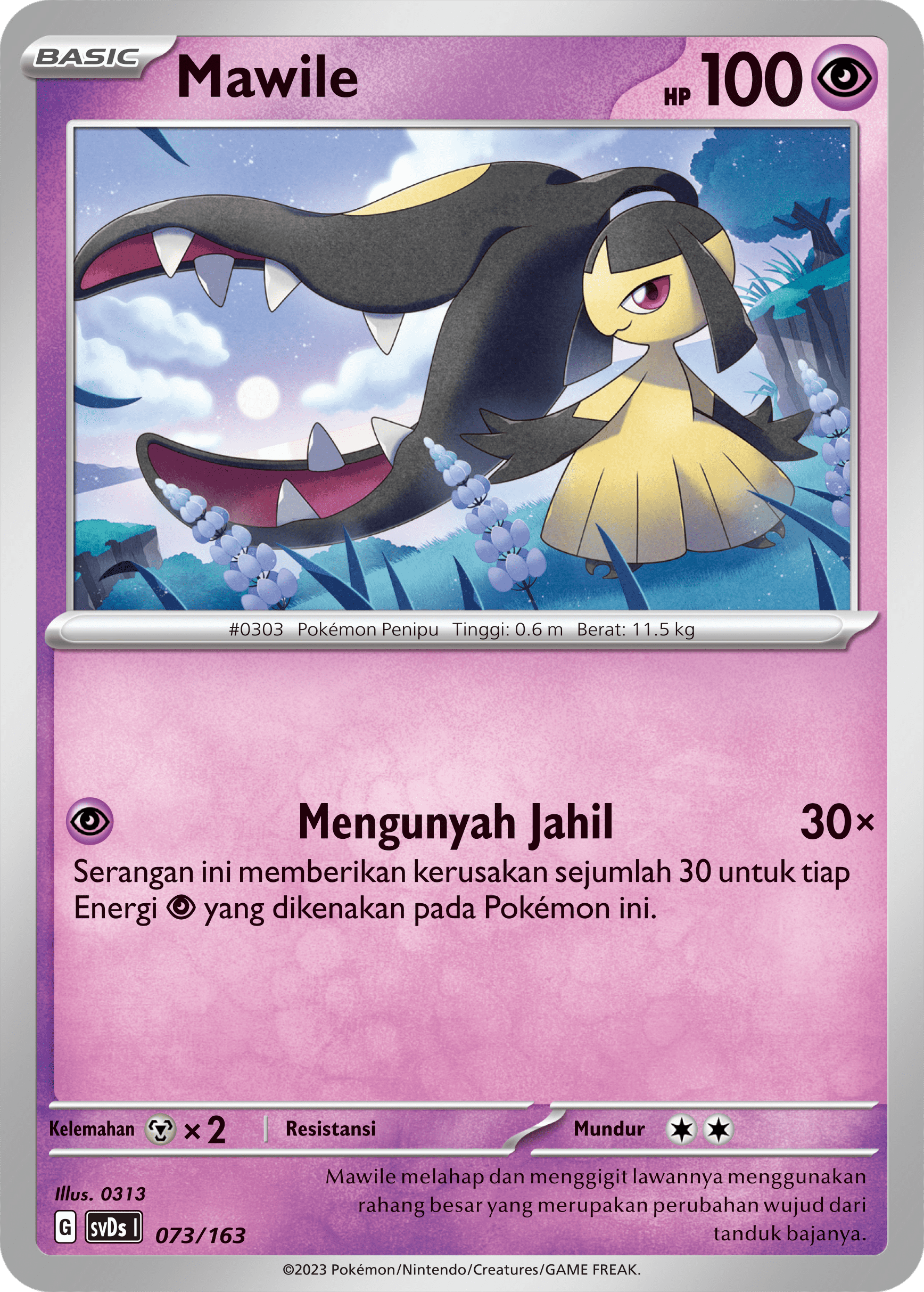 Mawile 073 — Deck Ringkas ex (Indonesian Pokémon TCG card)