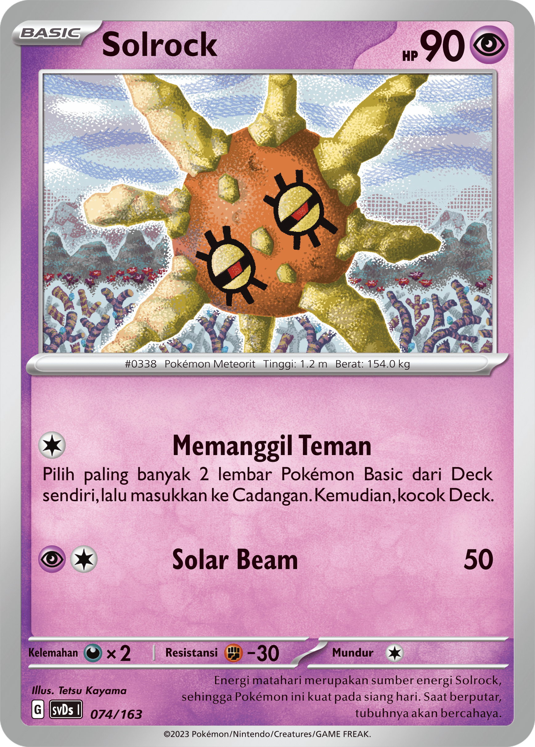 Solrock 074 — Deck Ringkas ex (Indonesian Pokémon TCG card)