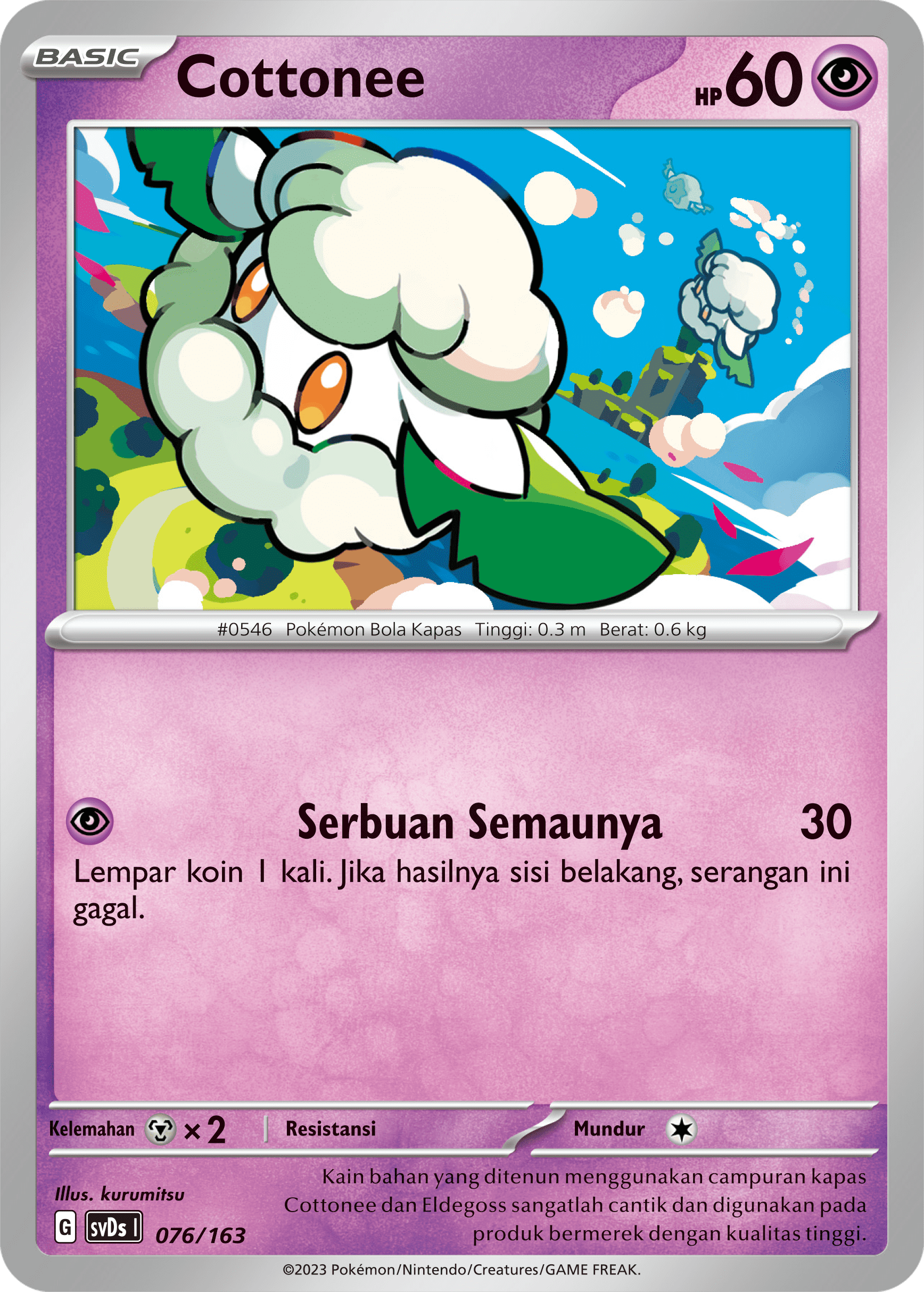 Cottonee 076 — Deck Ringkas ex (Indonesian Pokémon TCG card)