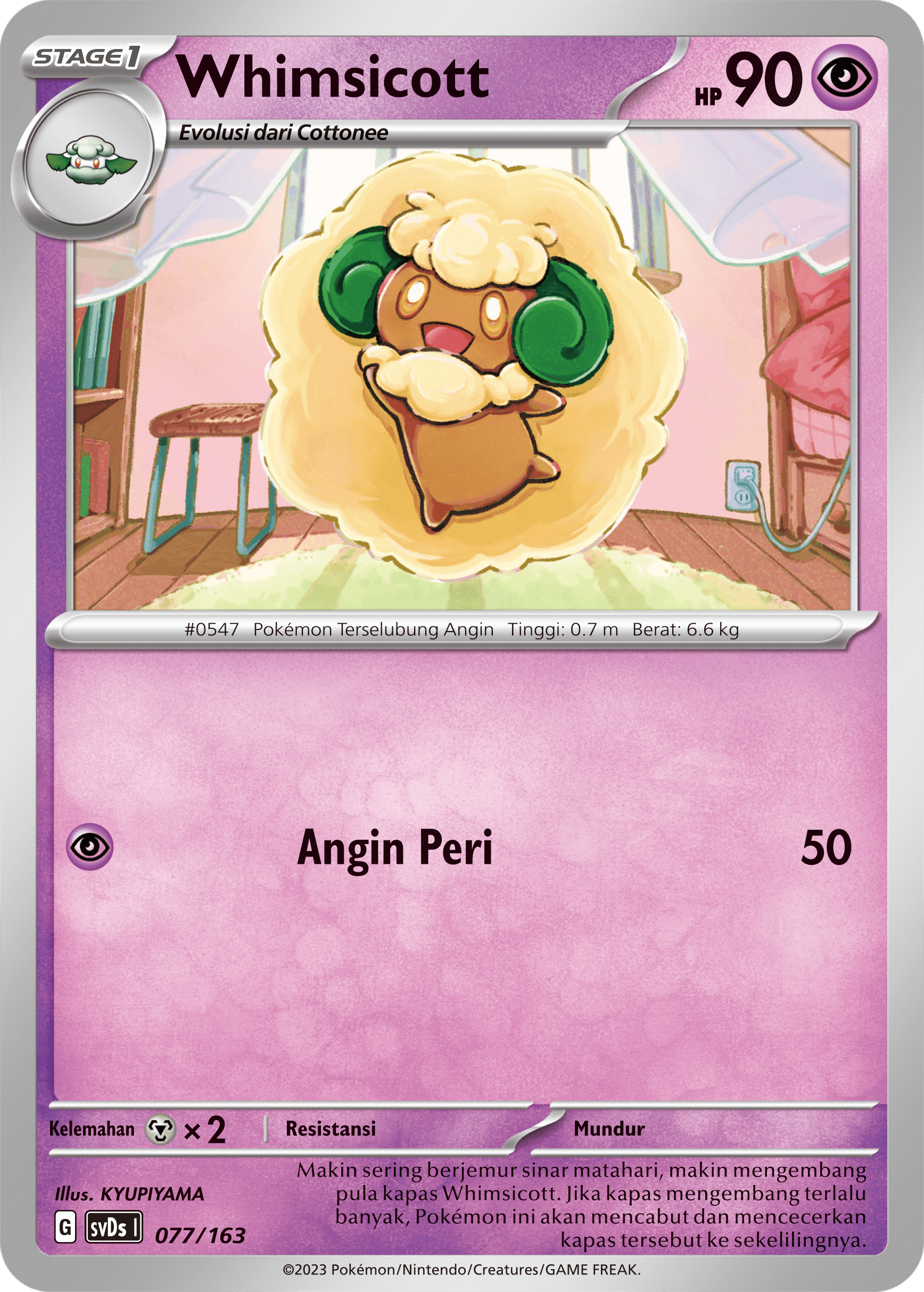 Whimsicott 077 — Deck Ringkas ex (Indonesian Pokémon TCG card)