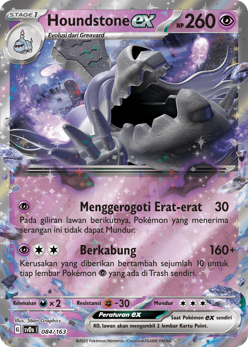 Houndstone ex 084 — Deck Ringkas ex (Indonesian Pokémon TCG card)