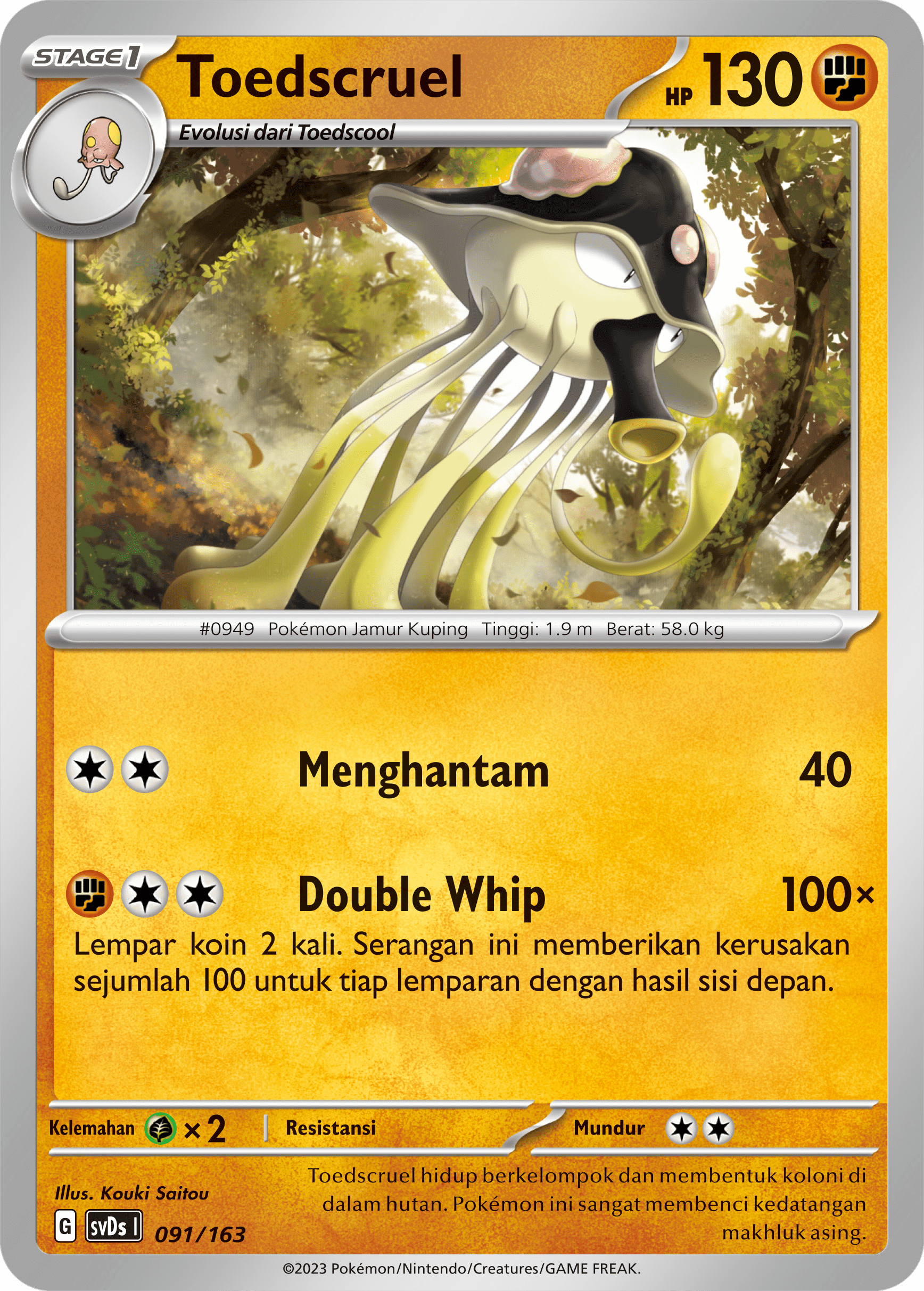 Toedscruel 091 — Deck Ringkas ex (Indonesian Pokémon TCG card)