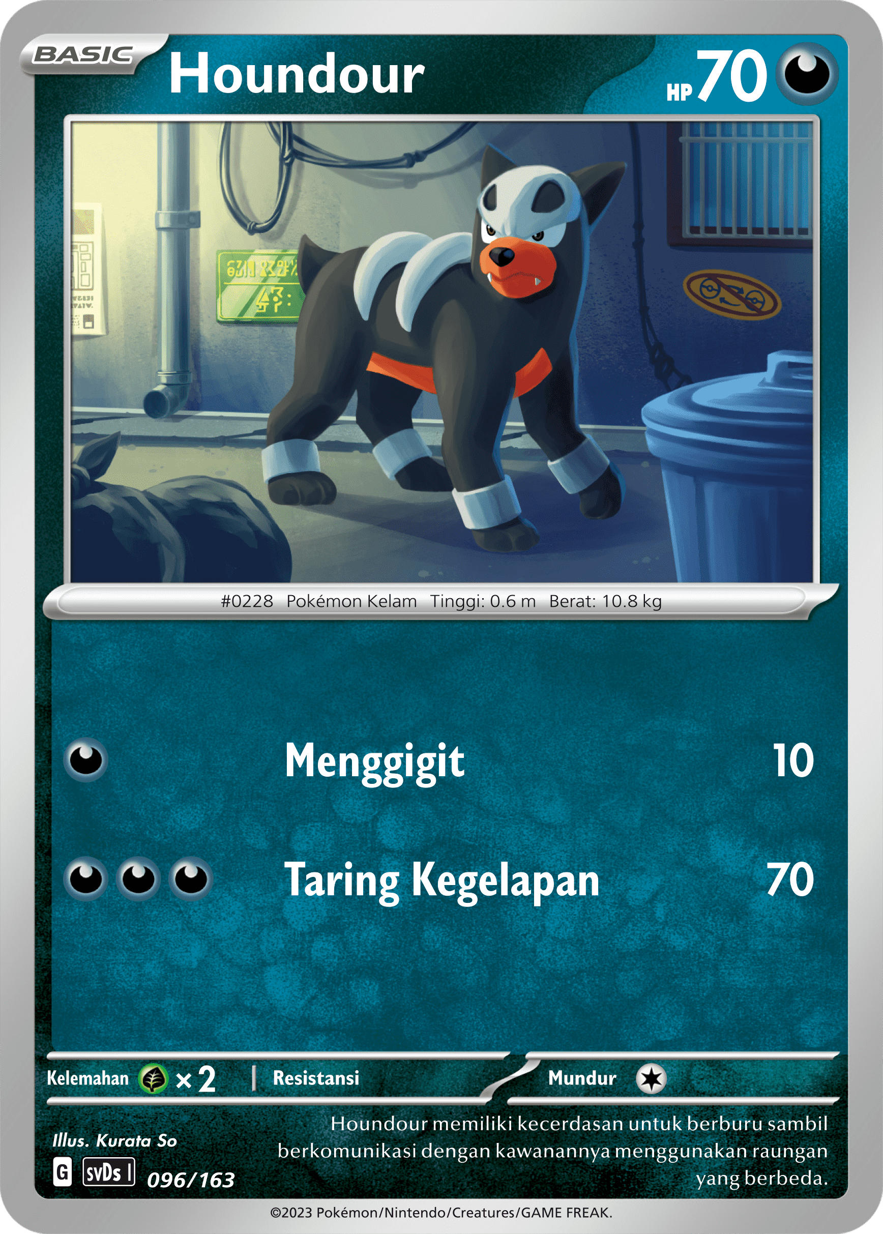 Houndour 096 — Deck Ringkas ex (Indonesian Pokémon TCG card)