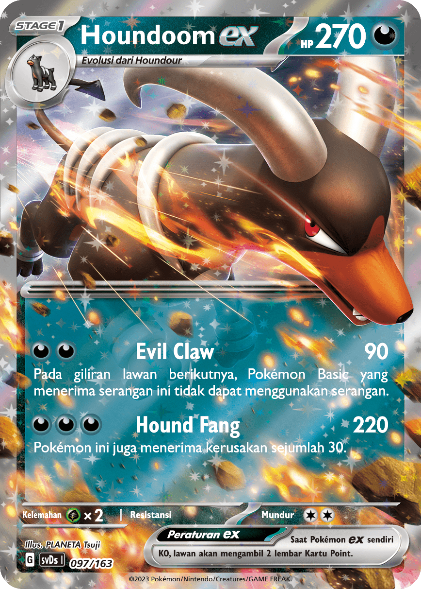 Houndoom ex 097 — Deck Ringkas ex (Indonesian Pokémon TCG card)