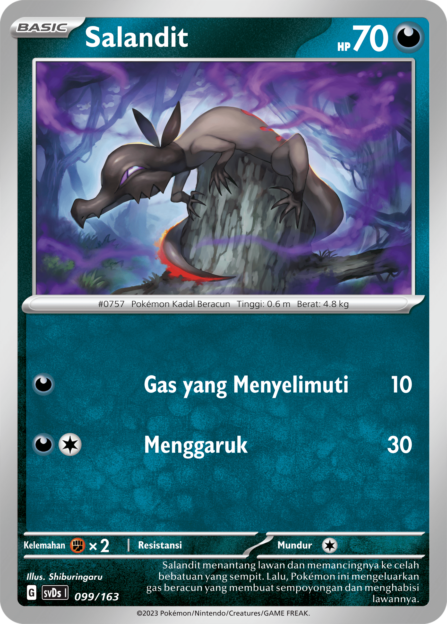 Salandit 099 — Deck Ringkas ex (Indonesian Pokémon TCG card)