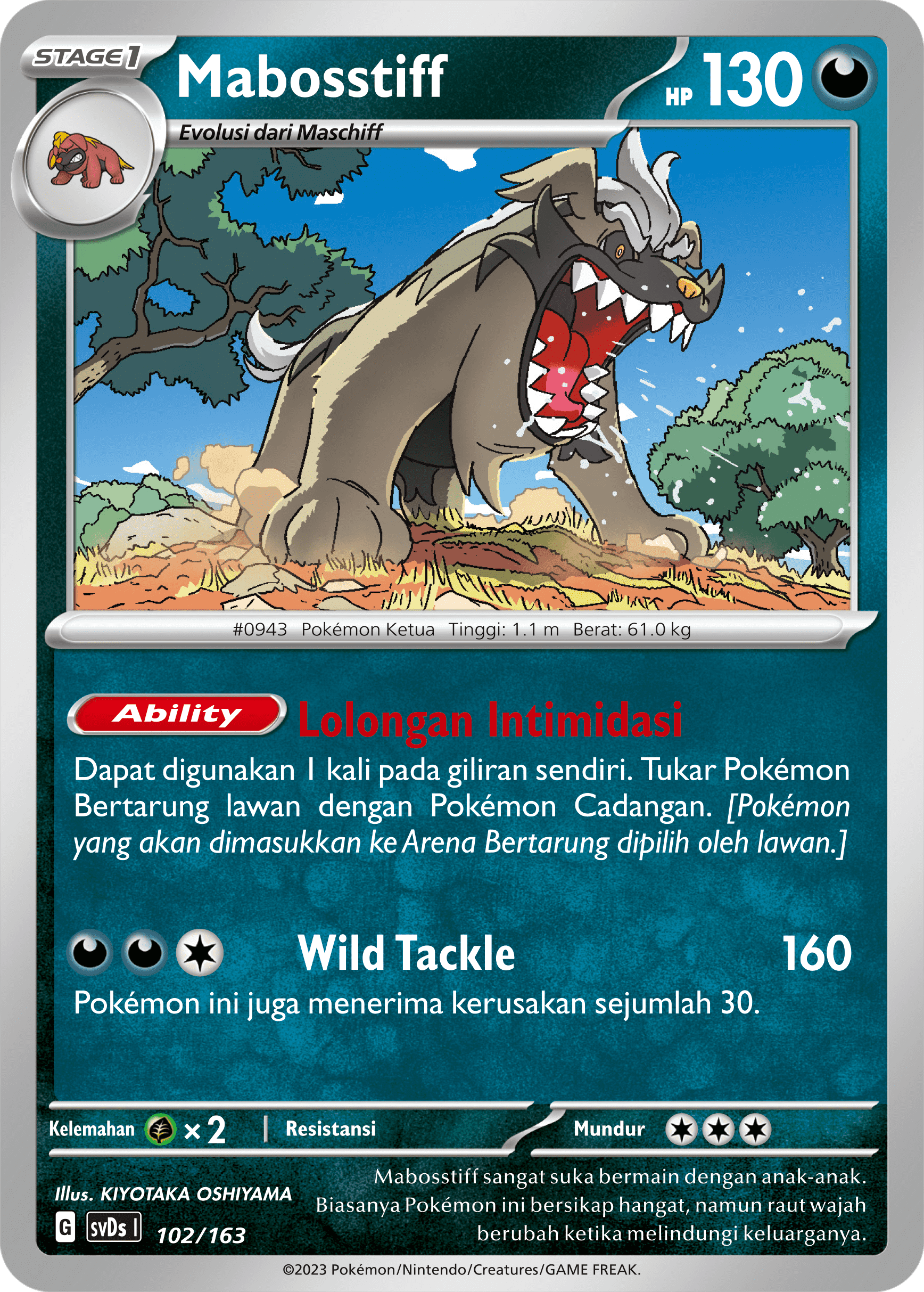 Mabosstiff 102 — Deck Ringkas ex (Indonesian Pokémon TCG card)