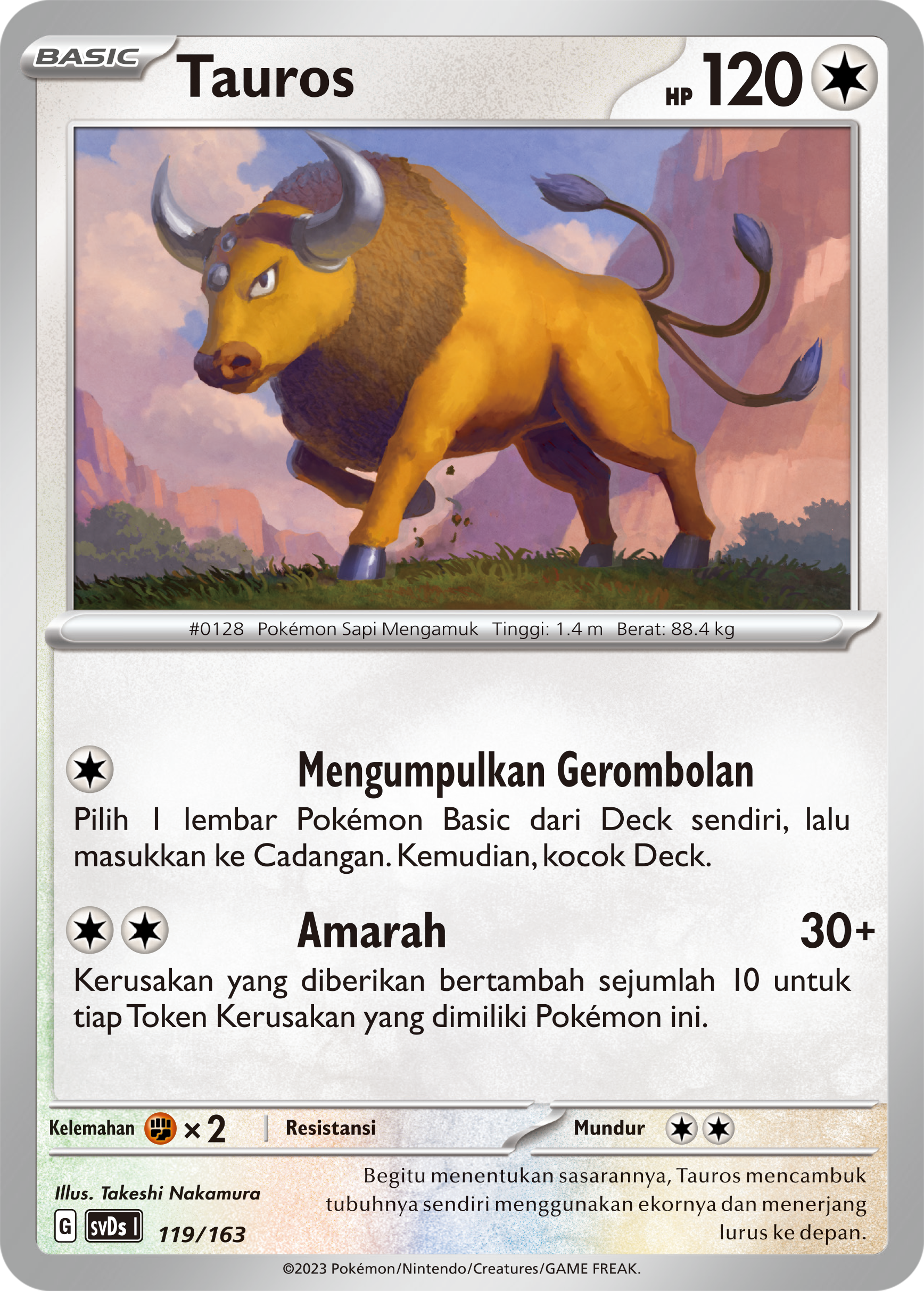 Tauros 119 — Deck Ringkas ex (Indonesian Pokémon TCG card)