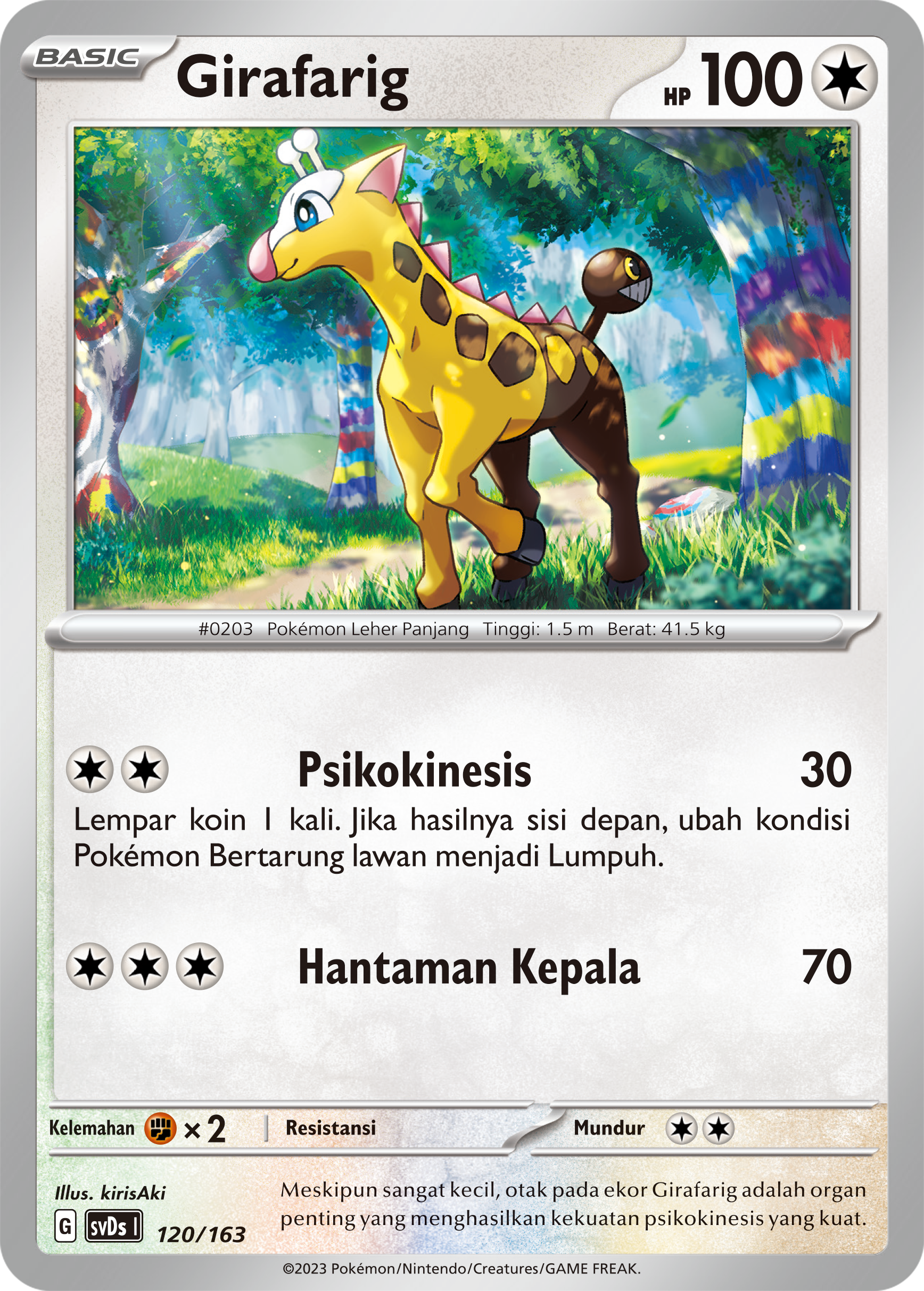 Girafarig 120 — Deck Ringkas ex (Indonesian Pokémon TCG card)