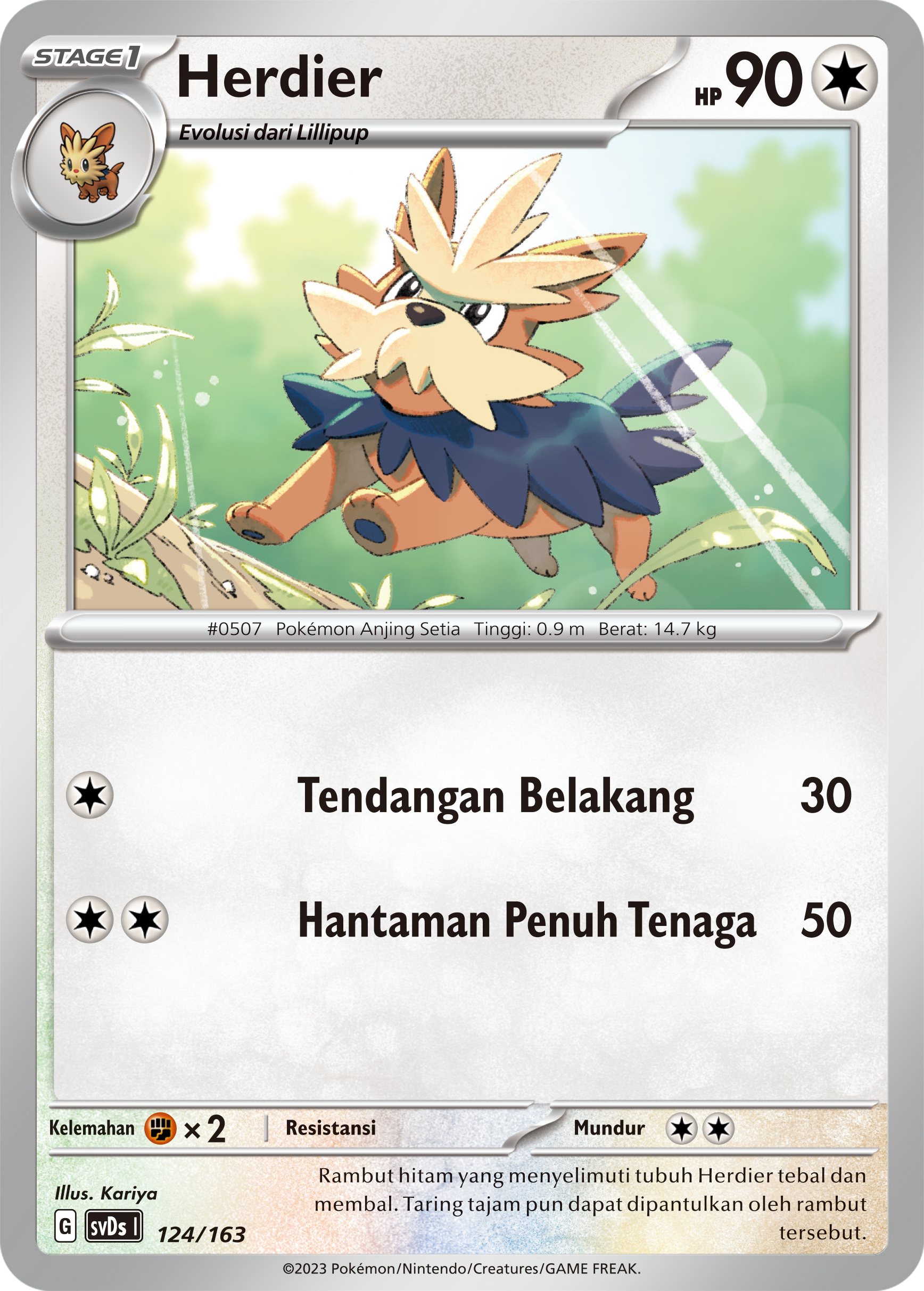 Herdier 124 — Deck Ringkas ex (Indonesian Pokémon TCG card)