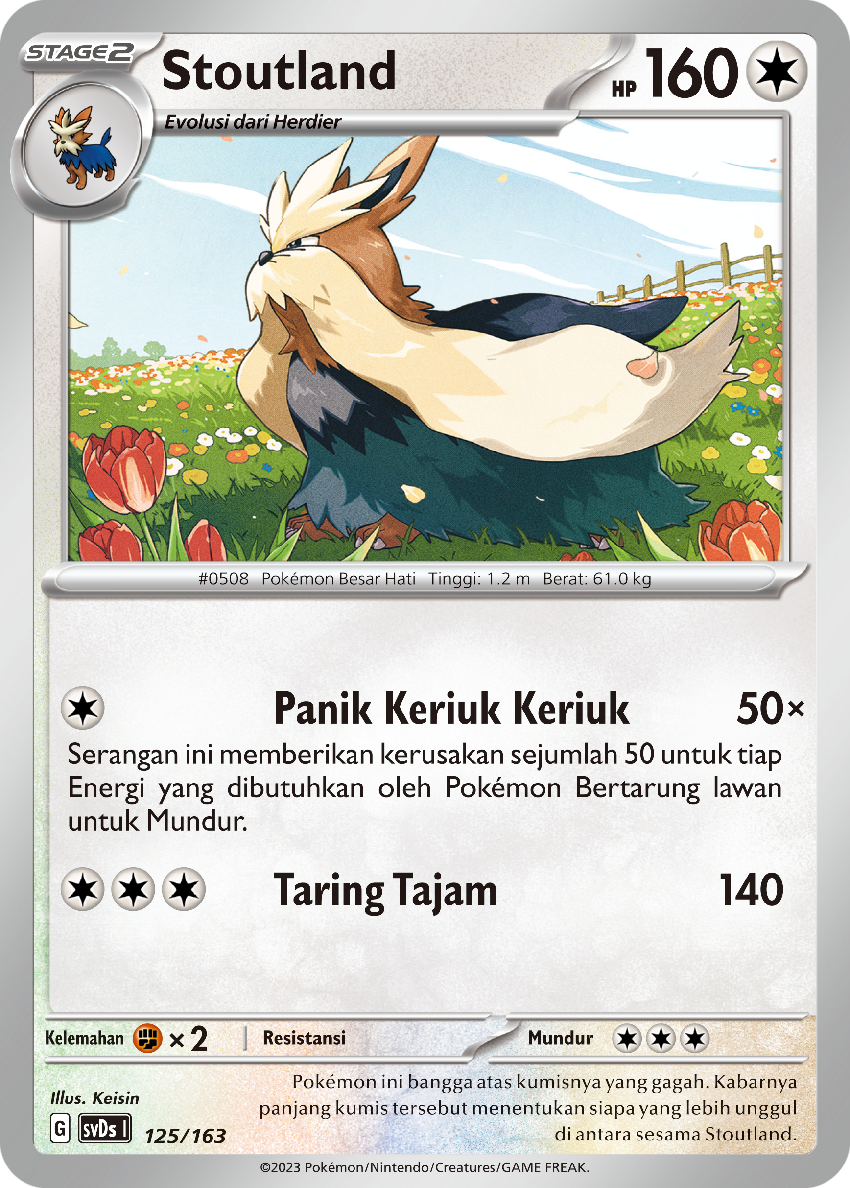 Stoutland 125 — Deck Ringkas ex (Indonesian Pokémon TCG card)