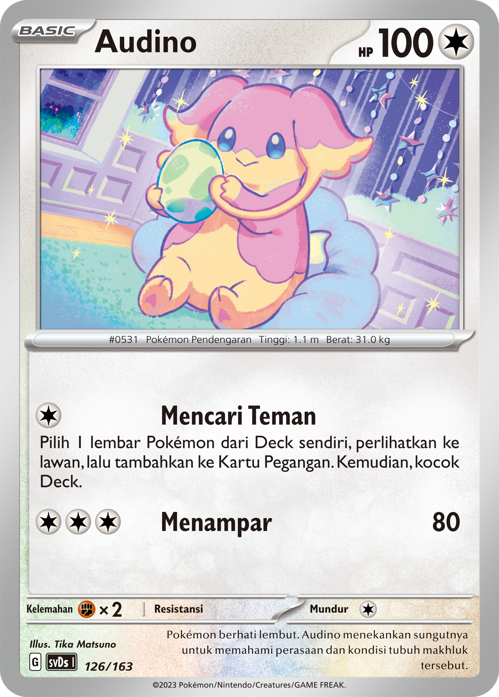Audino 126 — Deck Ringkas ex (Indonesian Pokémon TCG card)
