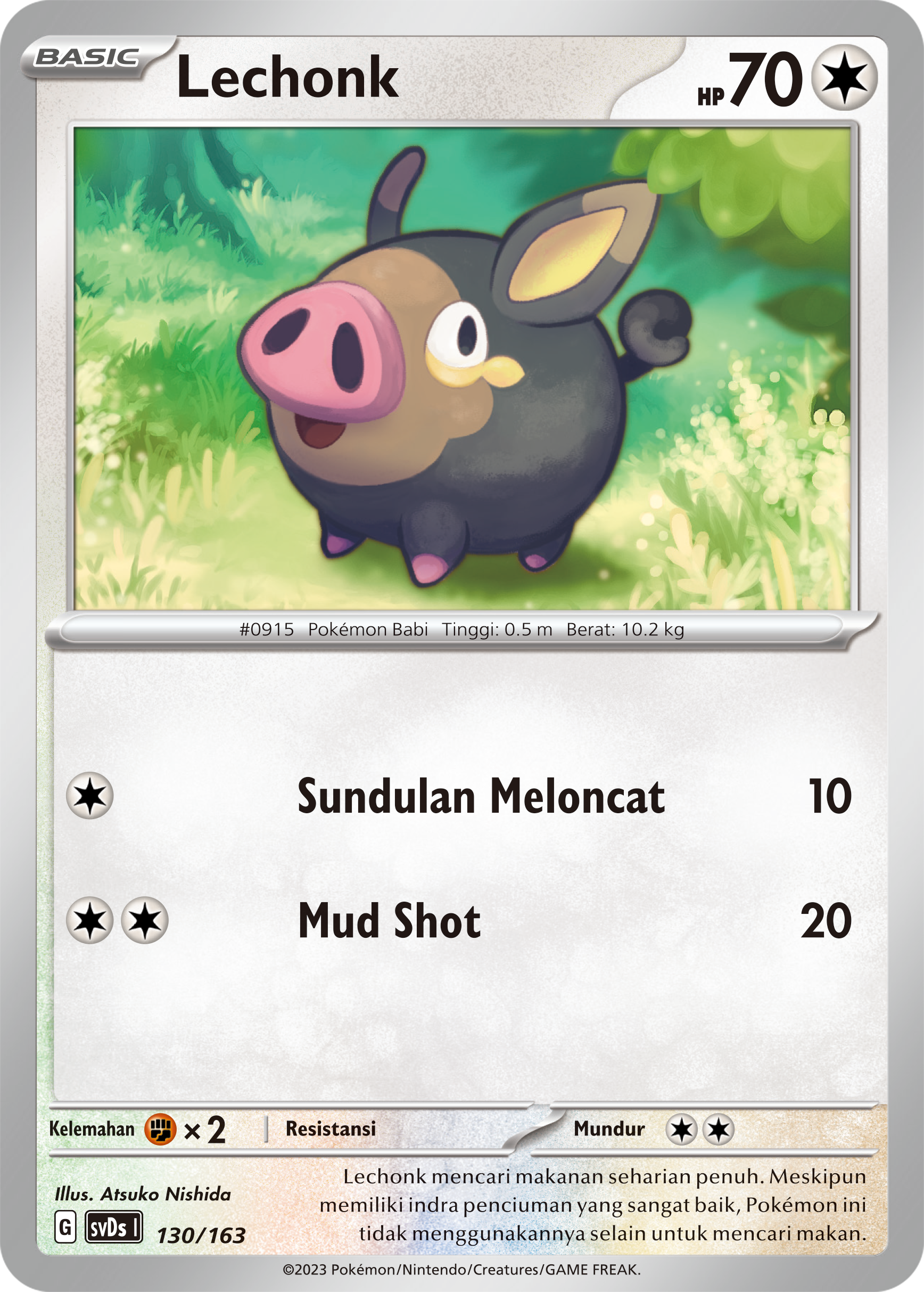 Lechonk 130 — Deck Ringkas ex (Indonesian Pokémon TCG card)