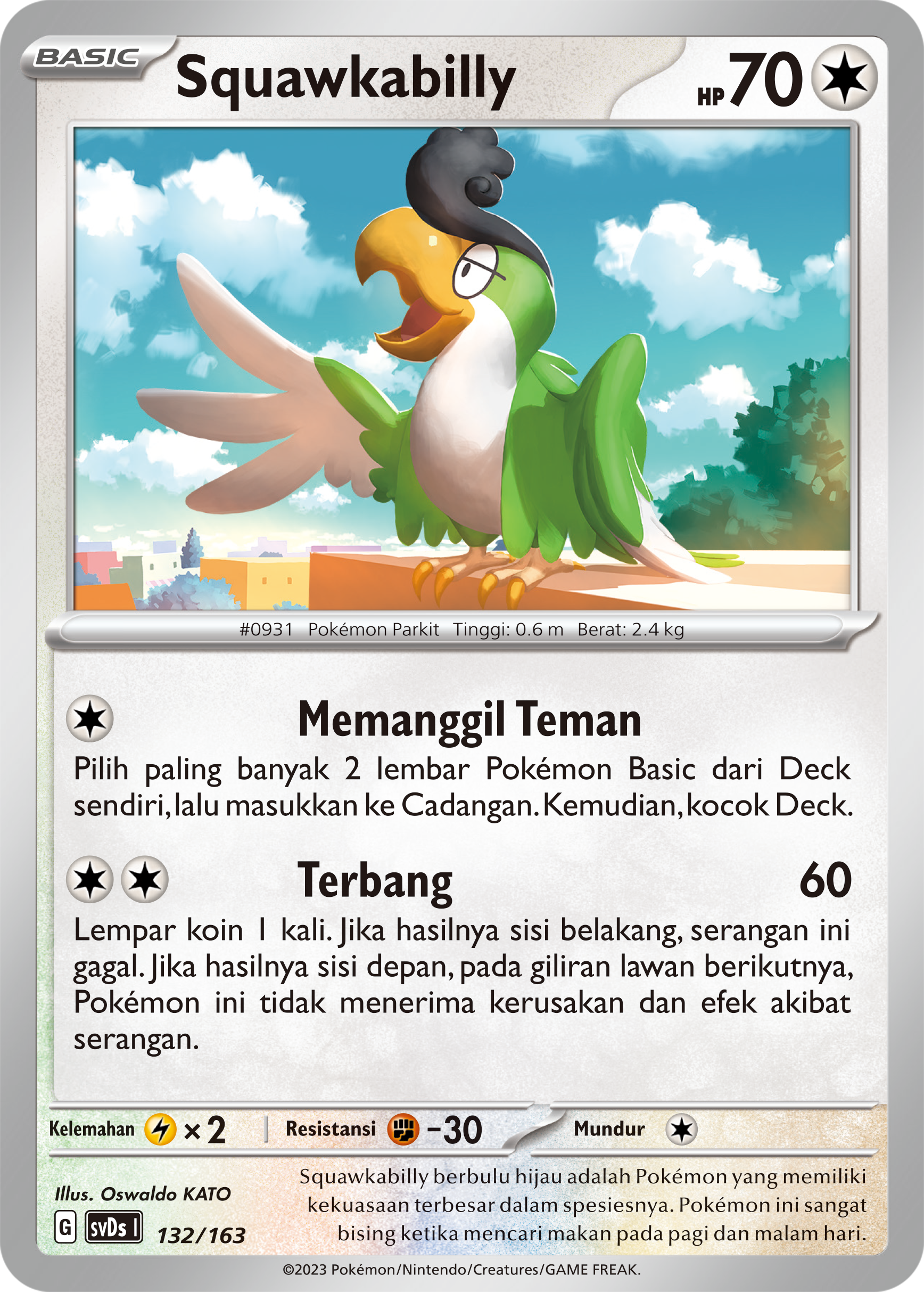 Squawkabilly 132 — Deck Ringkas ex (Indonesian Pokémon TCG card)