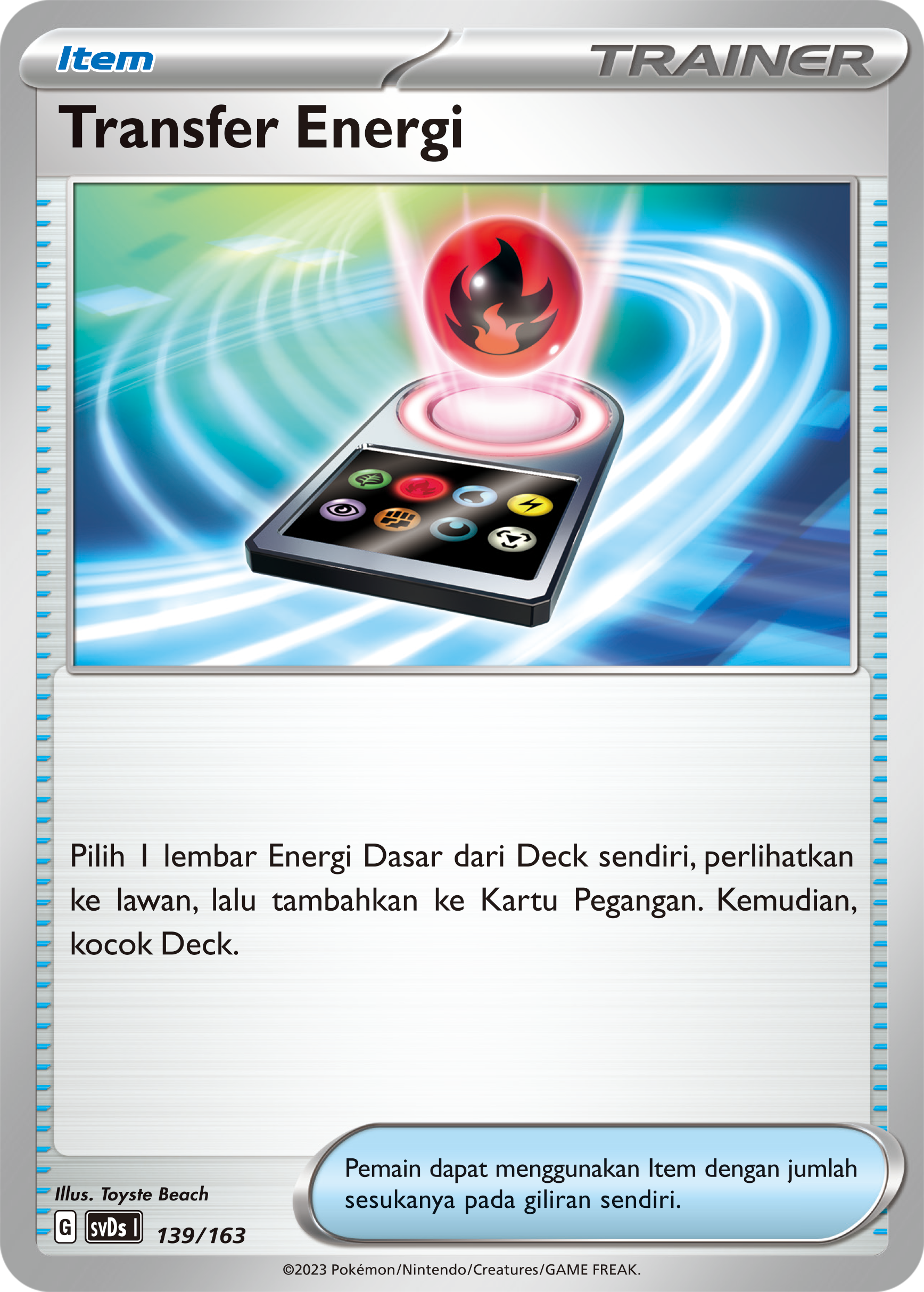 Transfer Energi 139 — Deck Ringkas ex (Indonesian Pokémon TCG card)