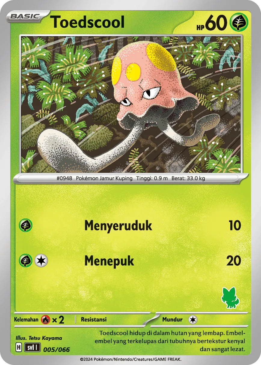 Toedscool 005/66 — Trainers Camp (Indonesian Pokémon TCG card)