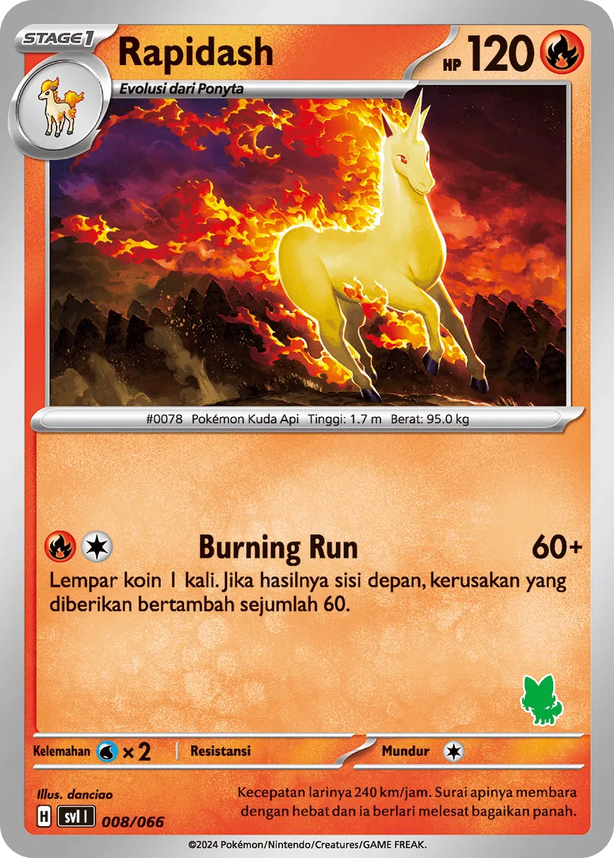 Rapidash 008/66 — Trainers Camp (Indonesian Pokémon TCG card)