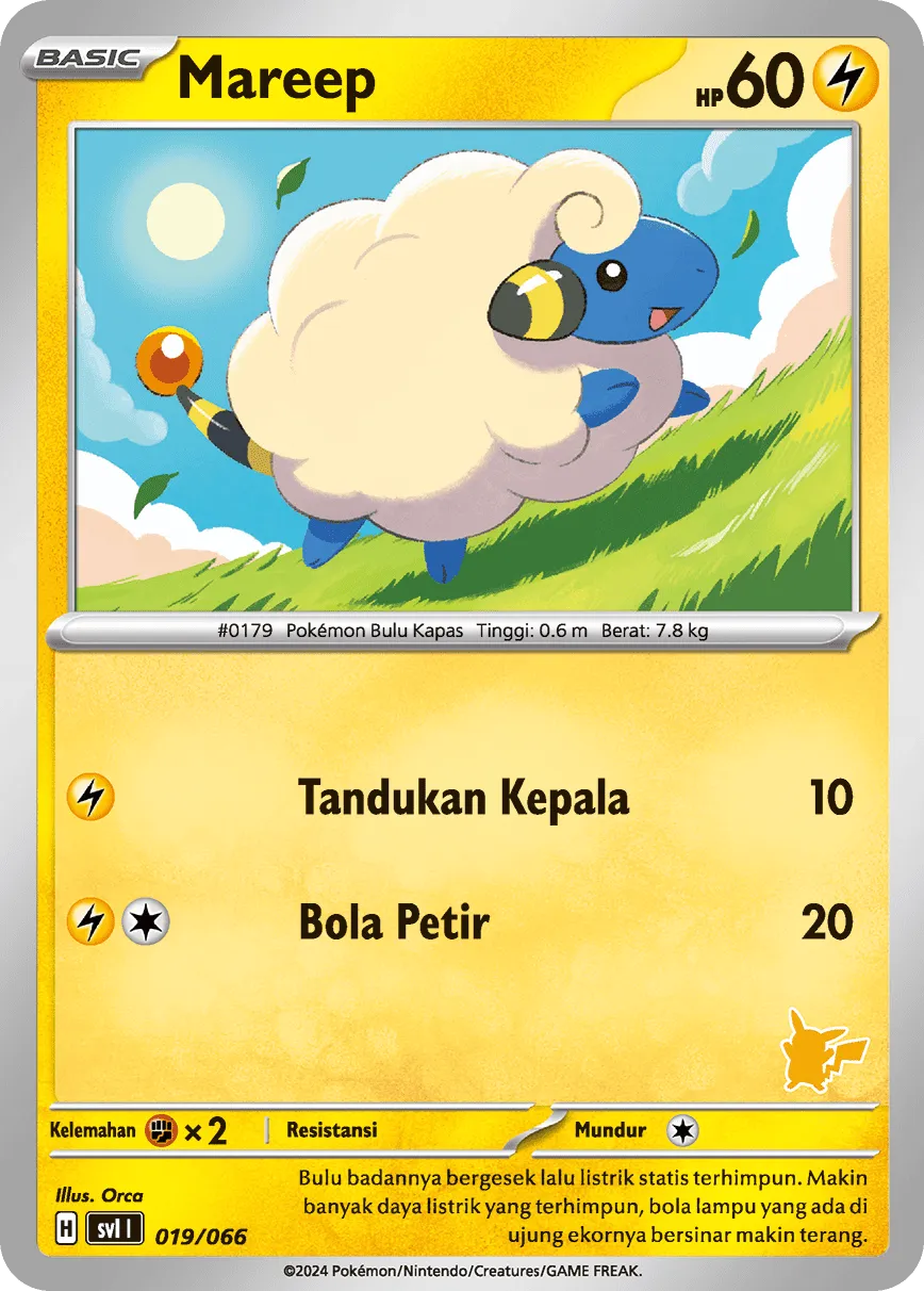 Mareep 019/66 — Trainers Camp (Indonesian Pokémon TCG card)