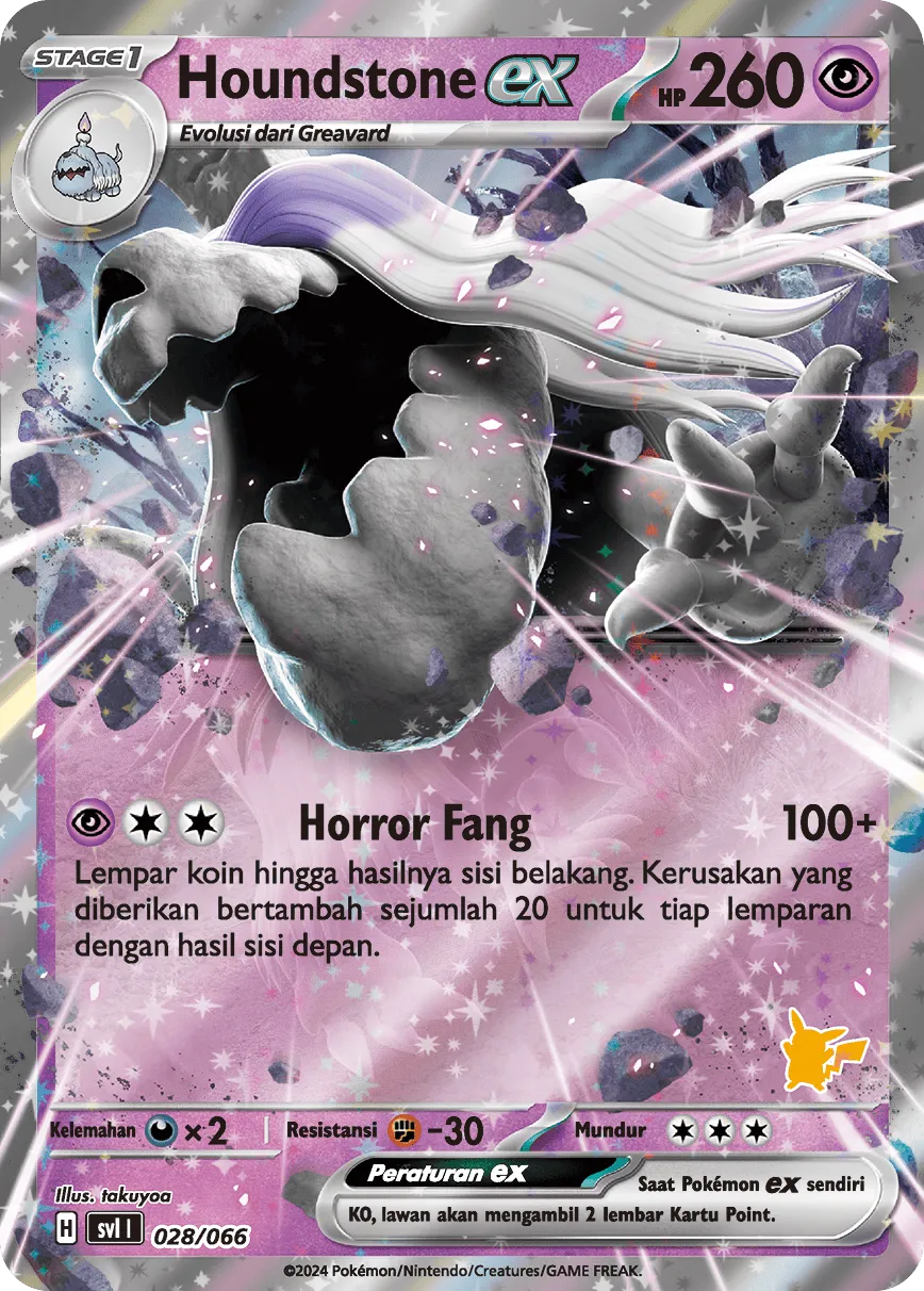 Houndstone ex 028/66 — Trainers Camp (Indonesian Pokémon TCG card)