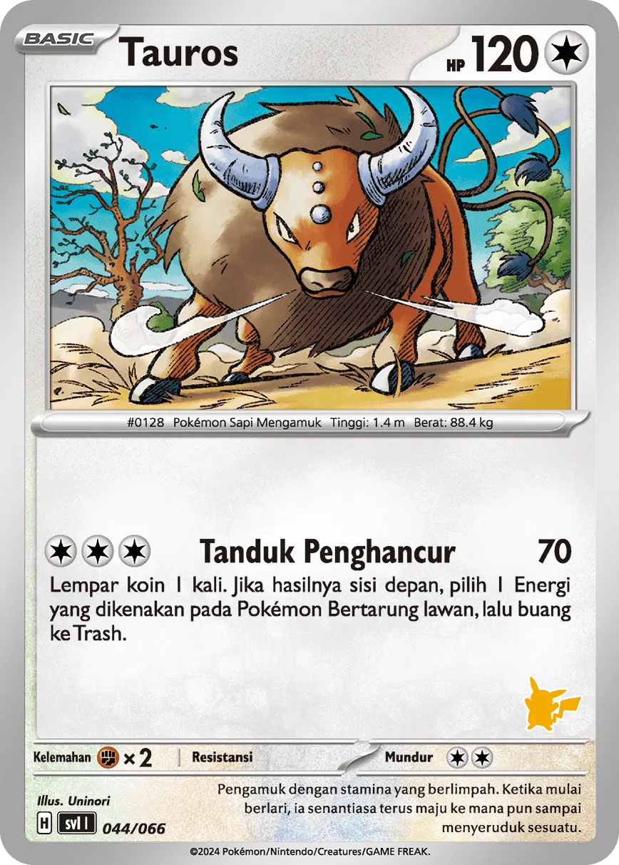 Tauros 044/66 — Trainers Camp (Indonesian Pokémon TCG card)