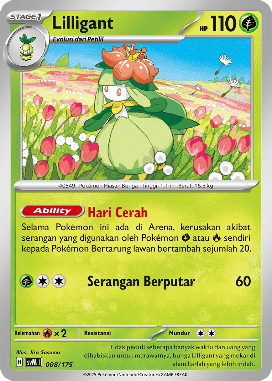 Lilligant 008 — Generations Starter Decks (Indonesian Pokémon TCG card)