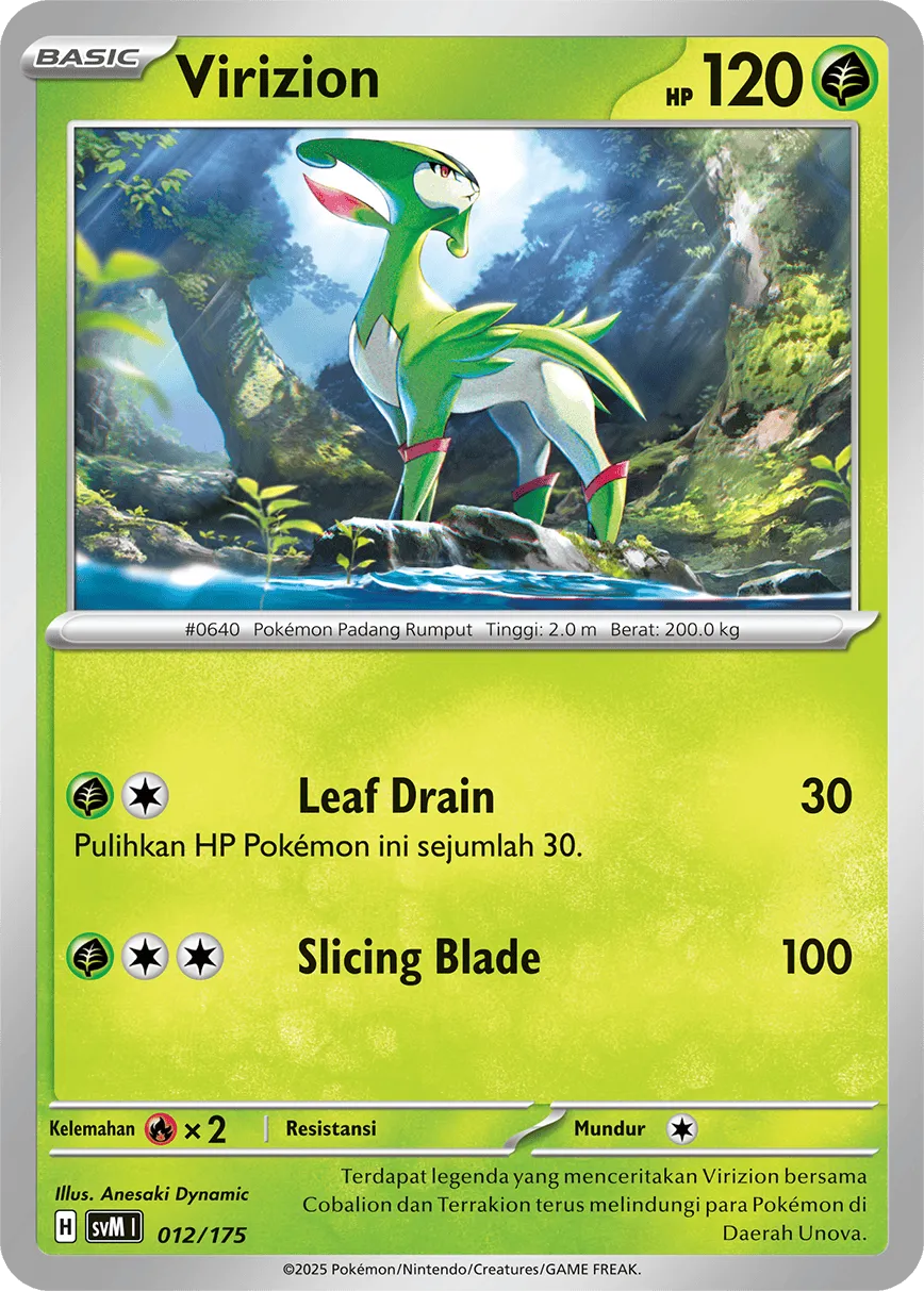 Virizion 012 — Generations Starter Decks (Indonesian Pokémon TCG card)