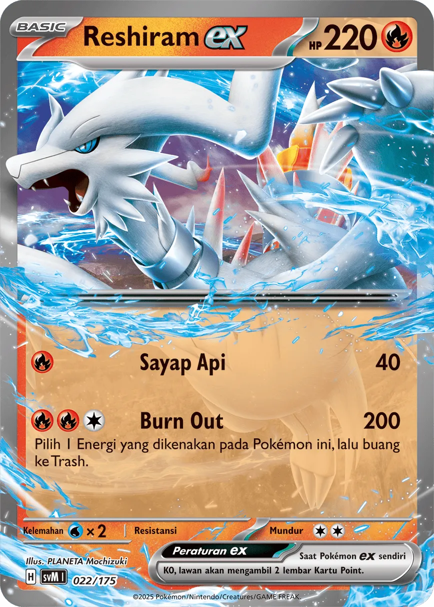 Reshiram ex 022 — Generations Starter Decks (Indonesian Pokémon TCG card)