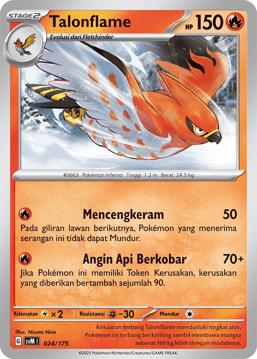 Talonflame 024 — Generations Starter Decks (Indonesian Pokémon TCG card)
