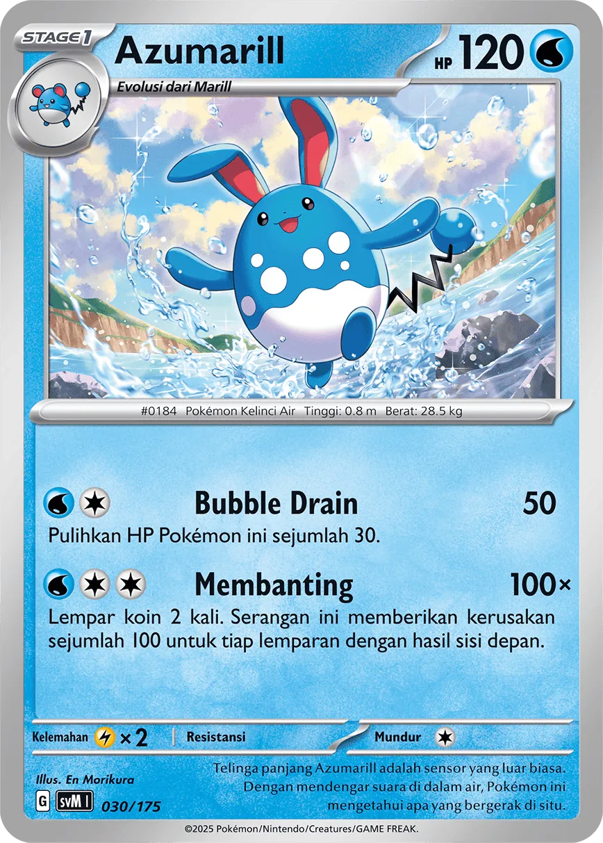 Azumarill 030 — Generations Starter Decks (Indonesian Pokémon TCG card)