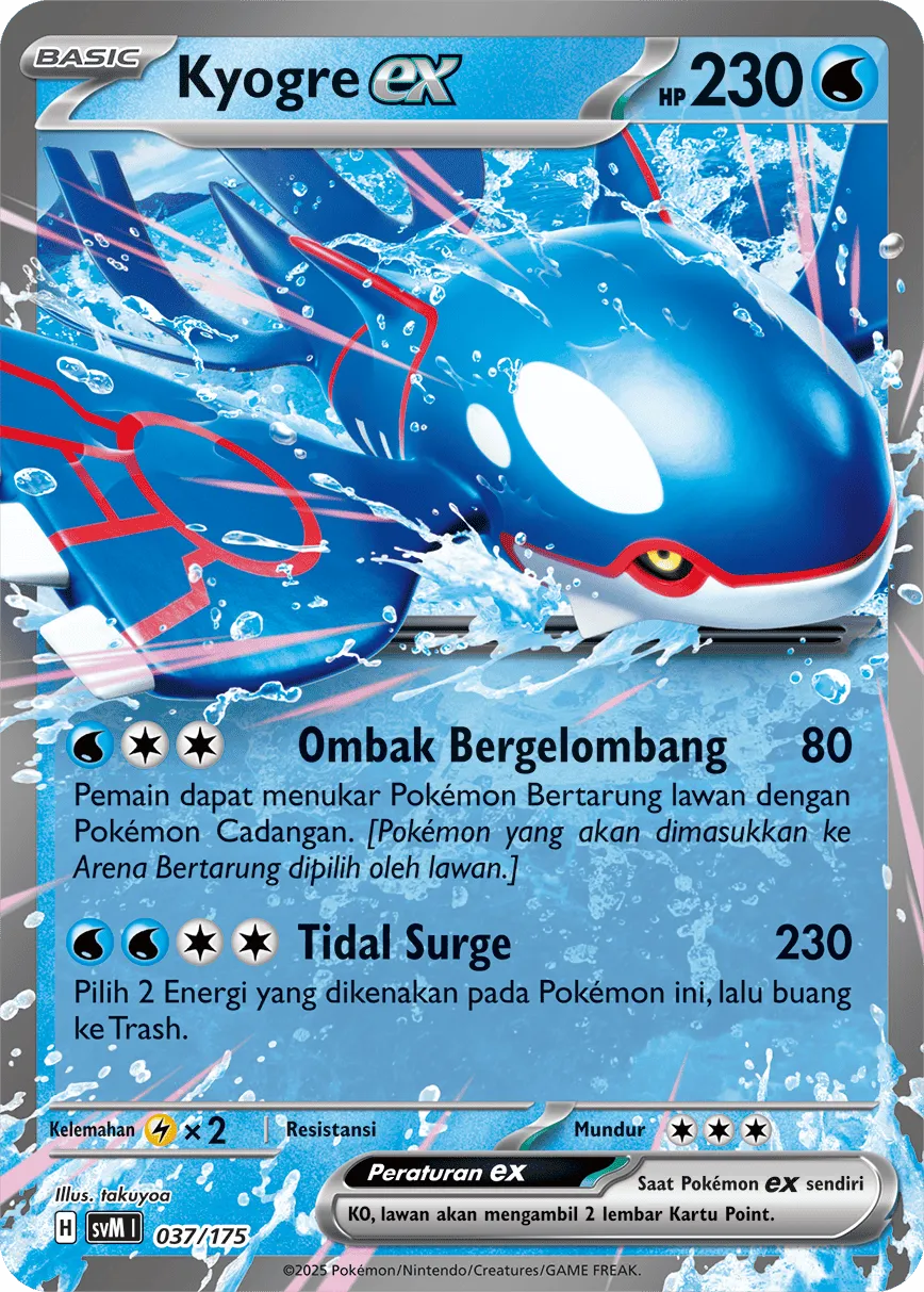 Kyogre ex 037 — Generations Starter Decks (Indonesian Pokémon TCG card)