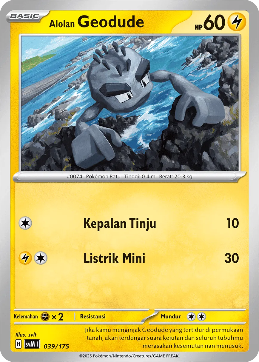 Alolan Geodude 039 — Generations Starter Decks (Indonesian Pokémon TCG card)