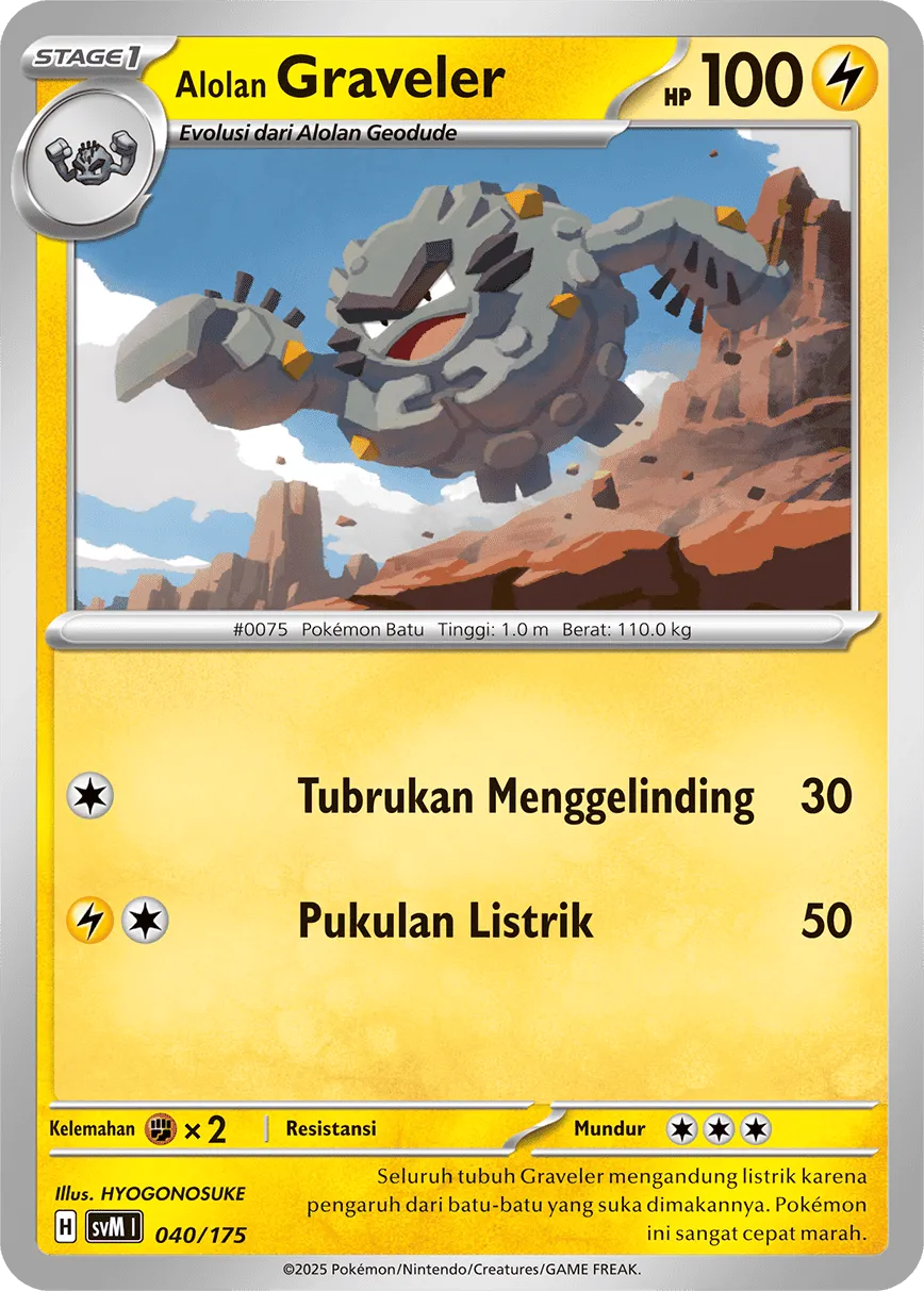 Alolan Graveler 040 — Generations Starter Decks (Indonesian Pokémon TCG card)