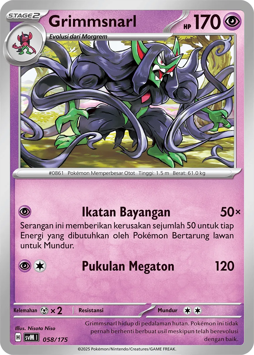 Grimmsnarl 058 — Generations Starter Decks (Indonesian Pokémon TCG card)