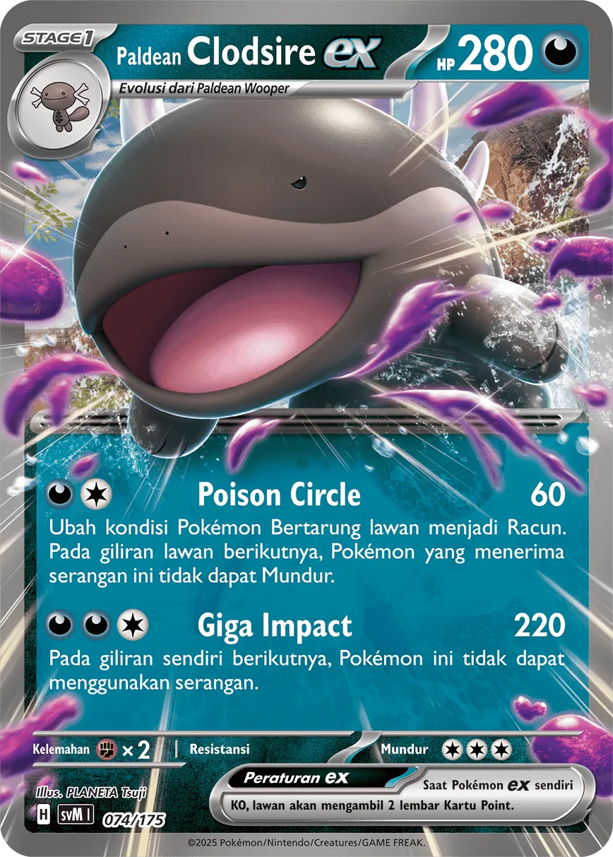 Paldean Clodsire ex 074 — Generations Starter Decks (Indonesian Pokémon TCG card)