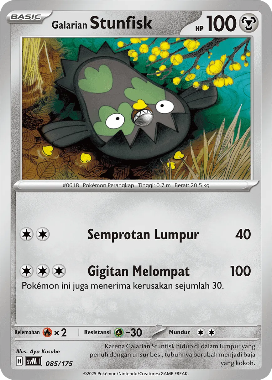 Galarian Stunfisk 085 — Generations Starter Decks (Indonesian Pokémon TCG card)