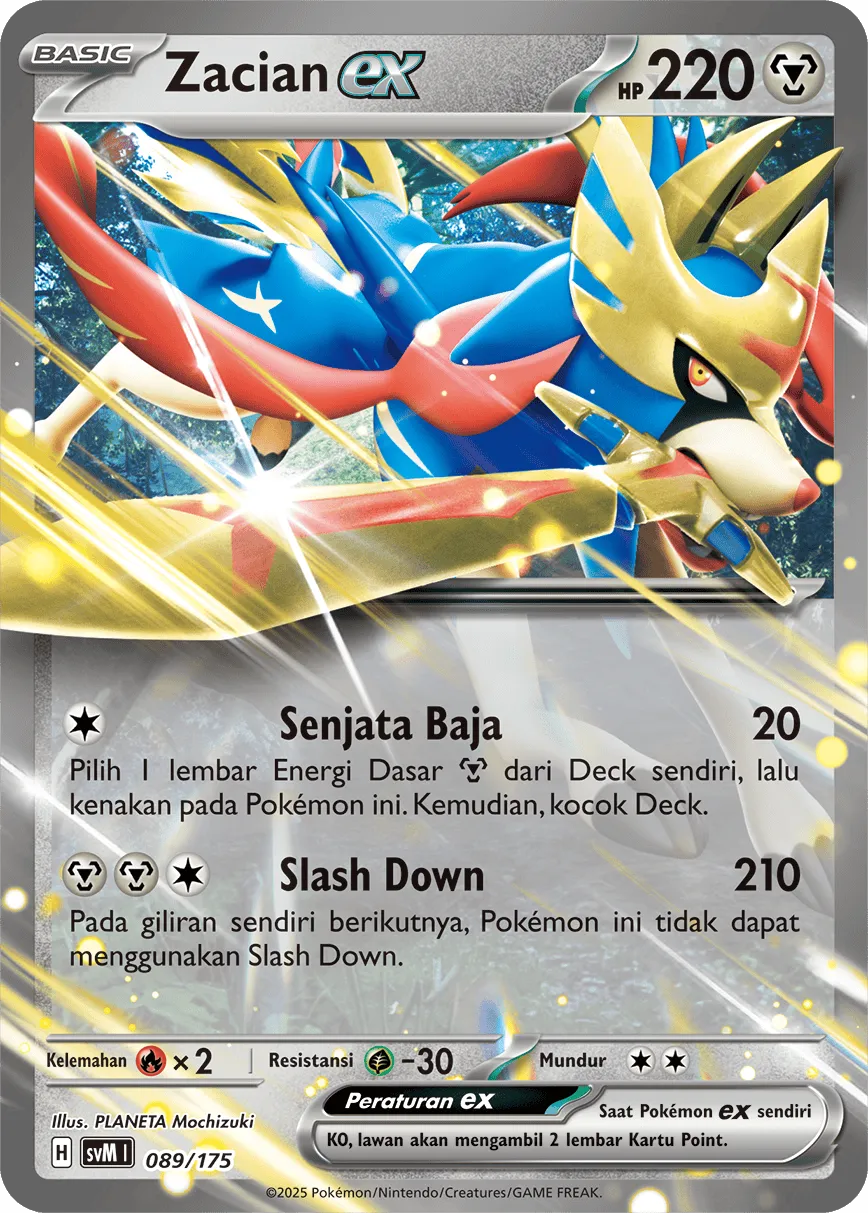 Zacian ex 089 — Generations Starter Decks (Indonesian Pokémon TCG card)