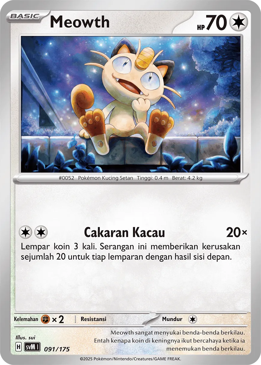 Meowth 091 — Generations Starter Decks (Indonesian Pokémon TCG card)