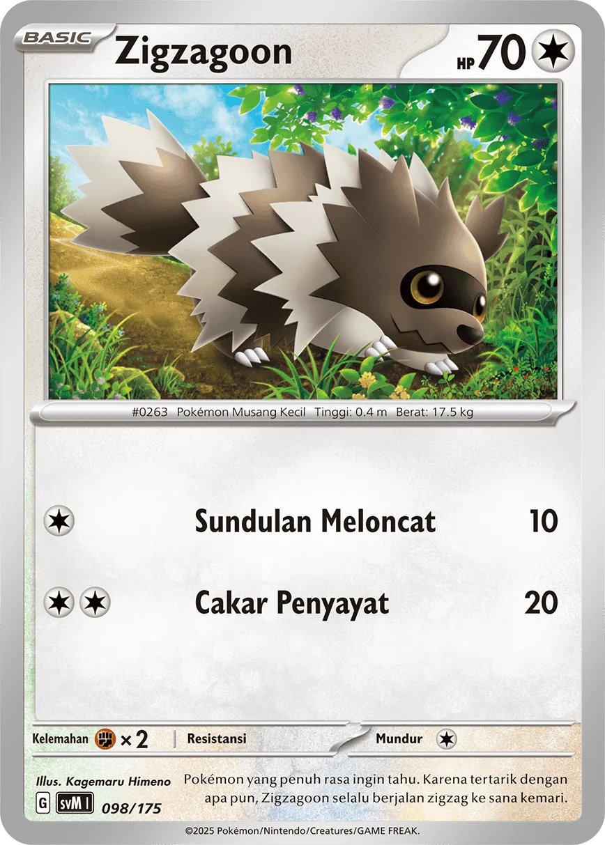 Zigzagoon 098 — Generations Starter Decks (Indonesian Pokémon TCG card)