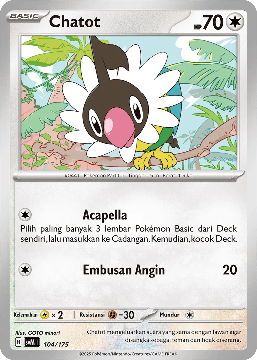 Chatot 104 — Generations Starter Decks (Indonesian Pokémon TCG card)