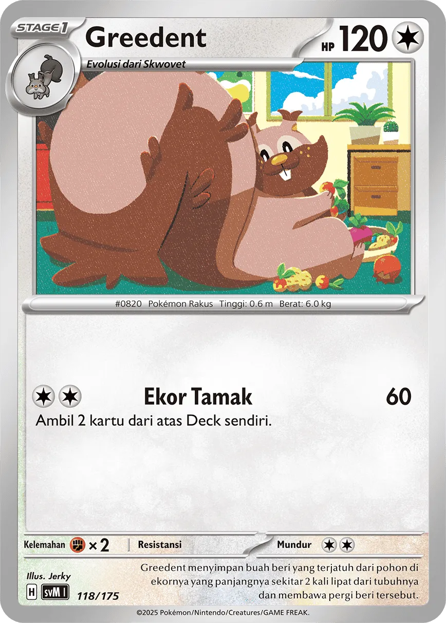 Greedent 118 — Generations Starter Decks (Indonesian Pokémon TCG card)