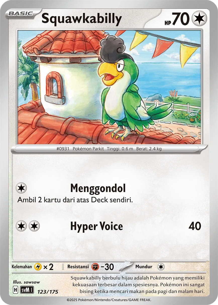 Squawkabilly 123 — Generations Starter Decks (Indonesian Pokémon TCG card)